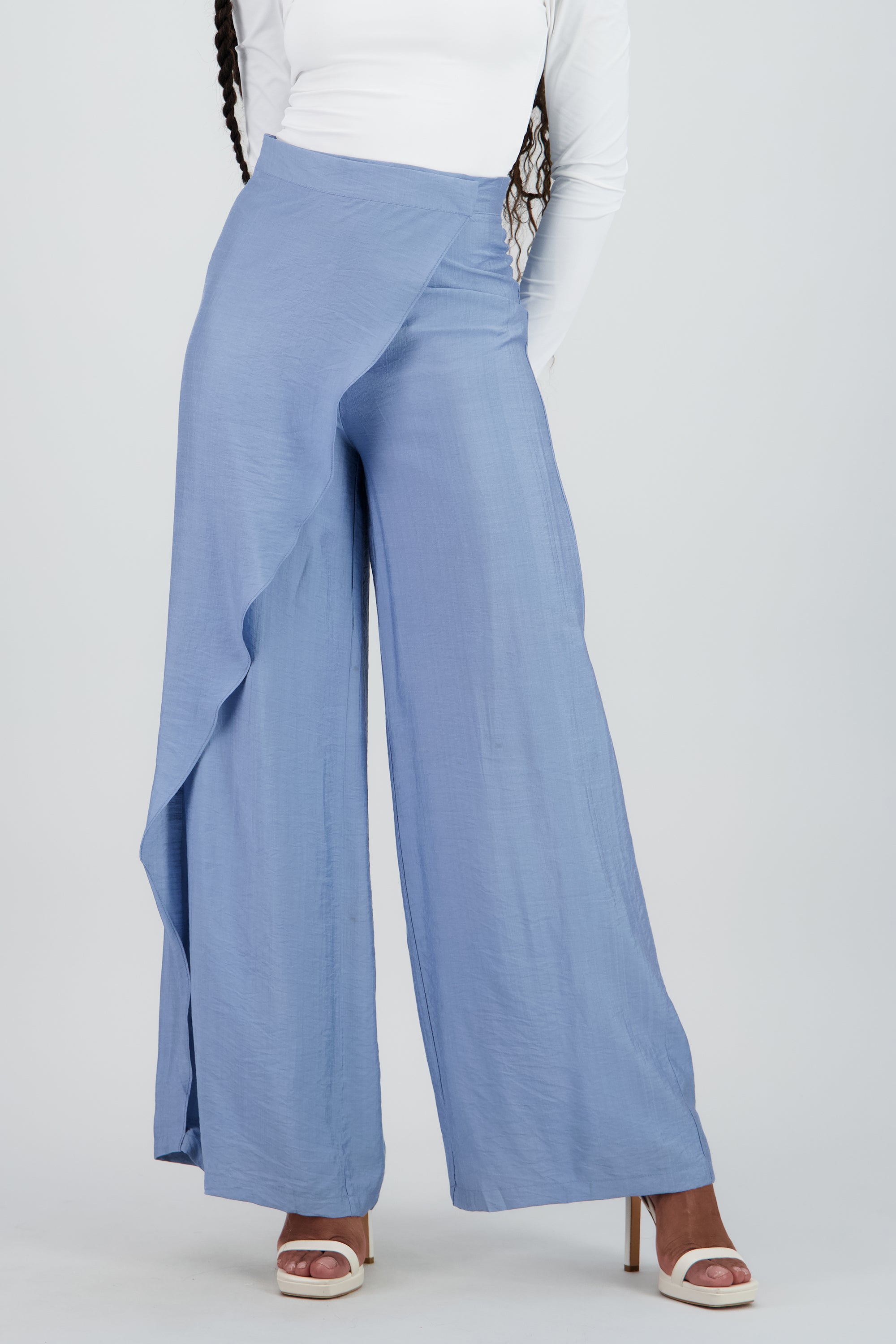 Pantalon envolvente fluido AZUL