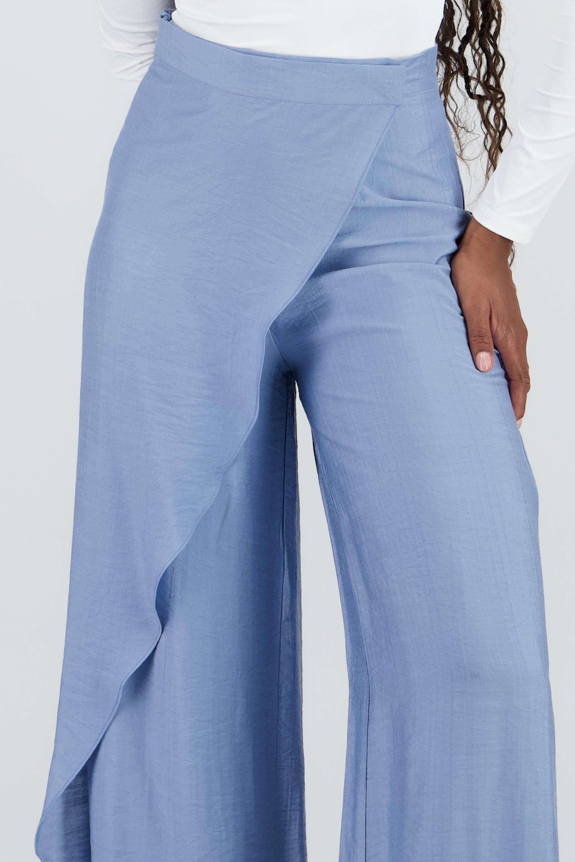 Pantalon envolvente fluido AZUL