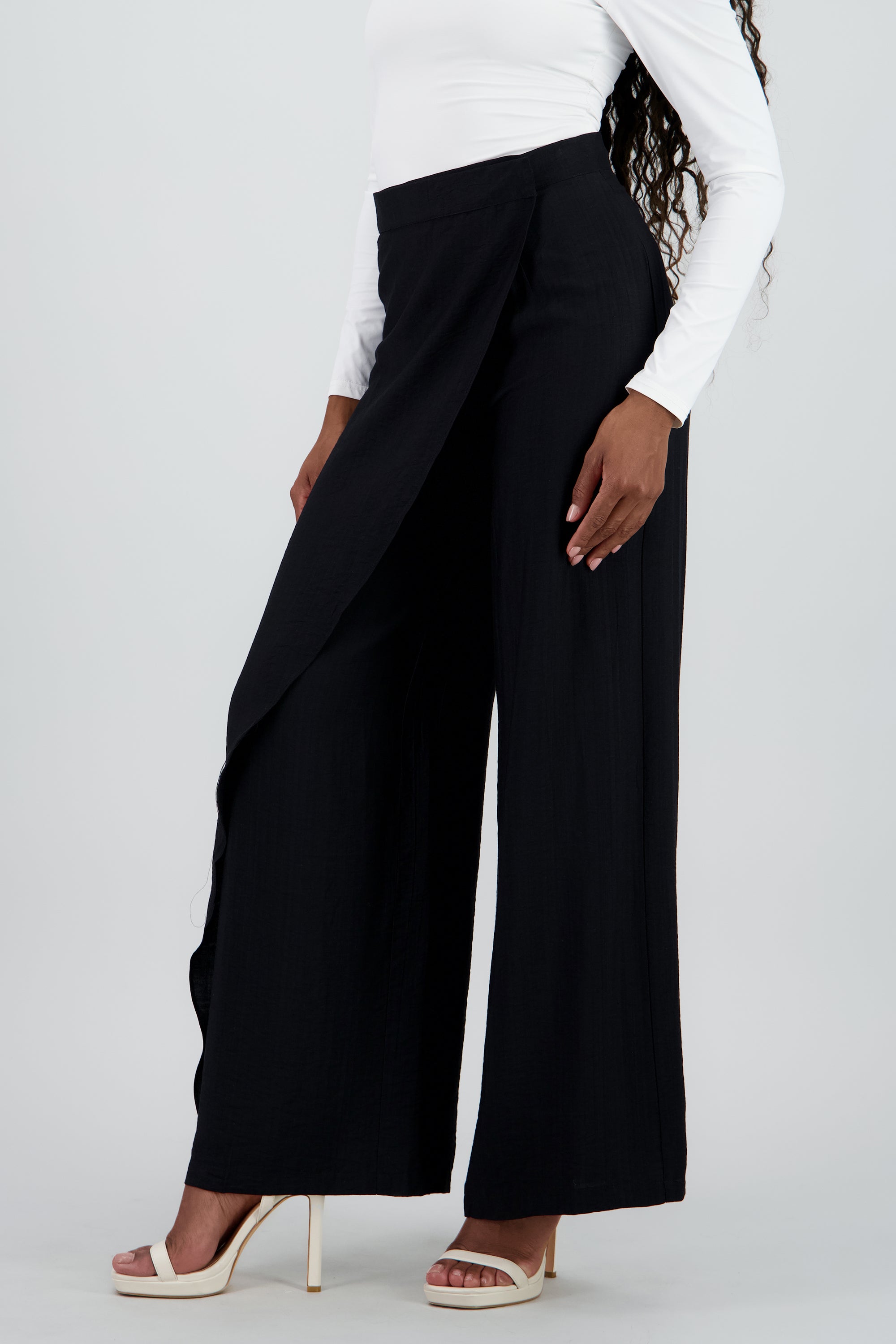 Pantalon envolvente fluido NEGRO