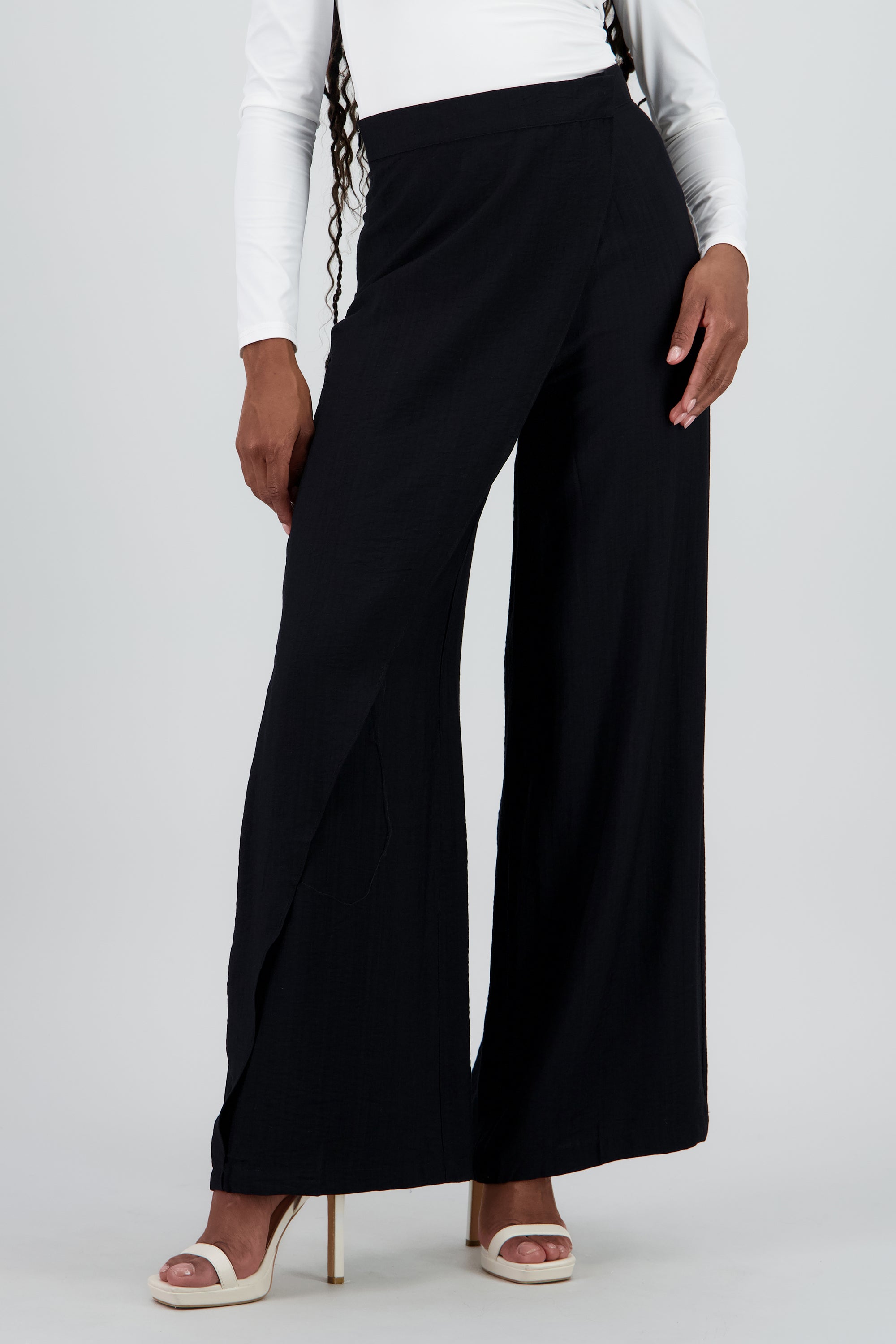 Pantalon envolvente fluido NEGRO