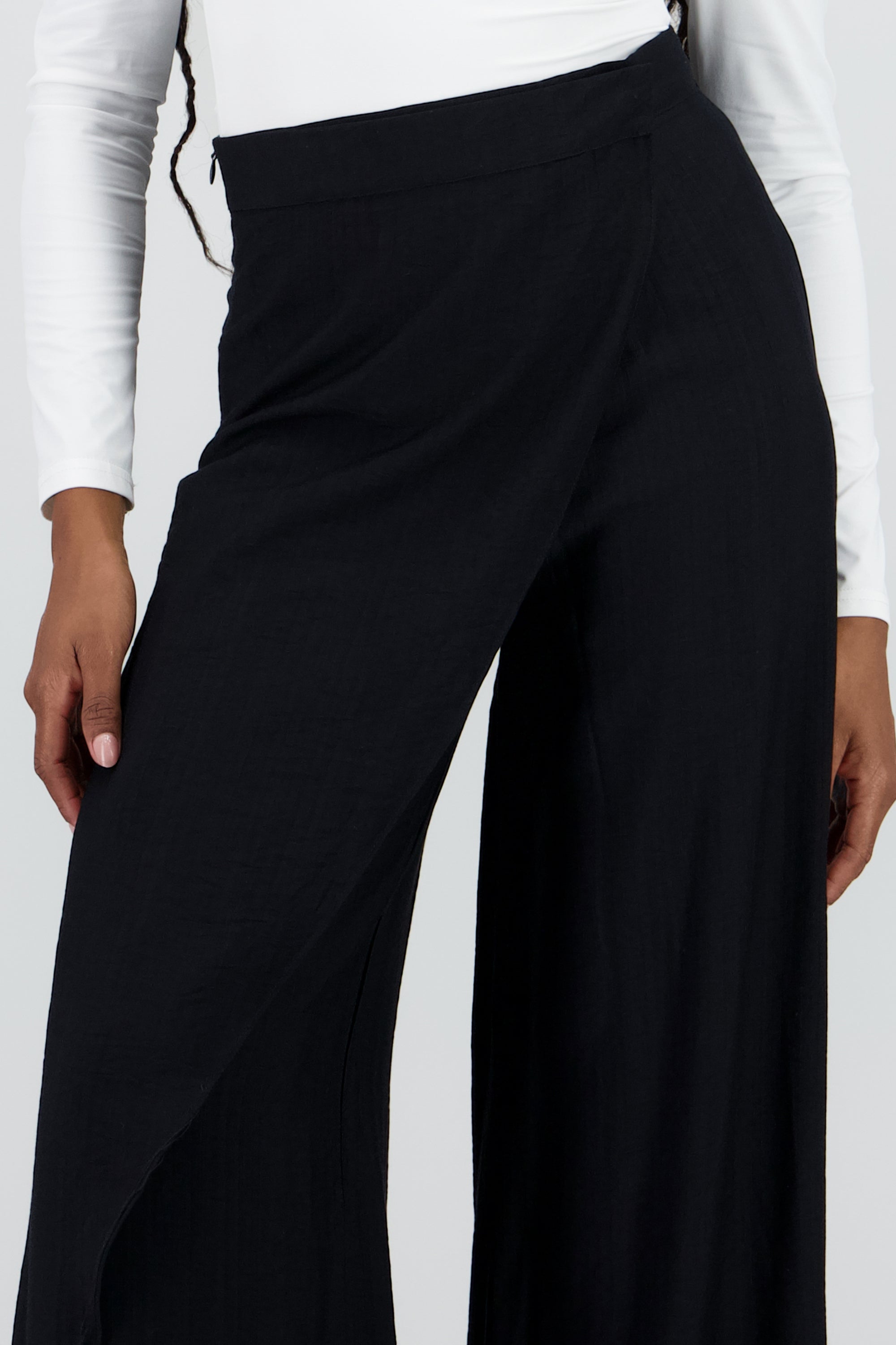 Pantalon envolvente fluido NEGRO