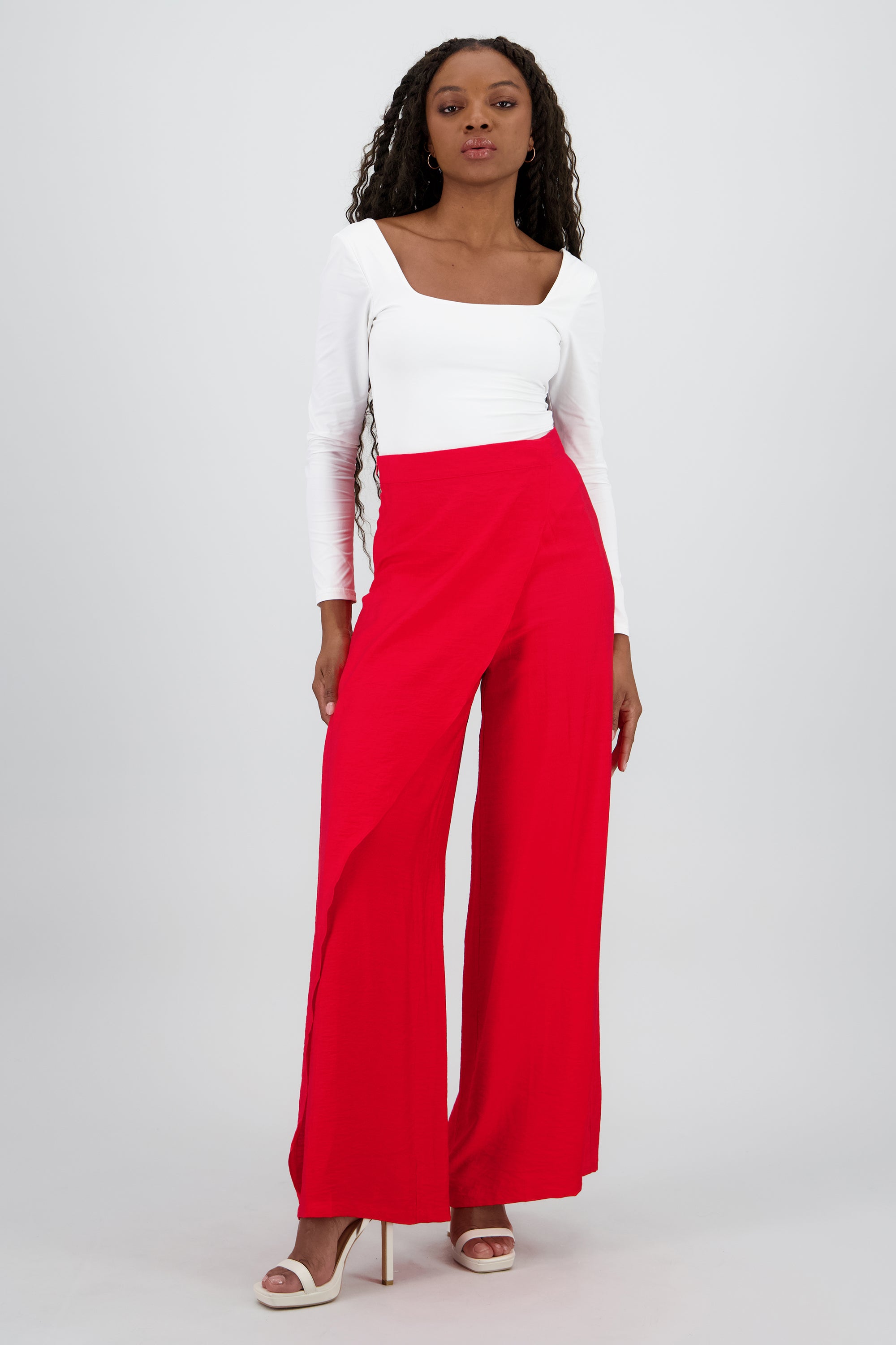 Pantalon envolvente fluido ROJO