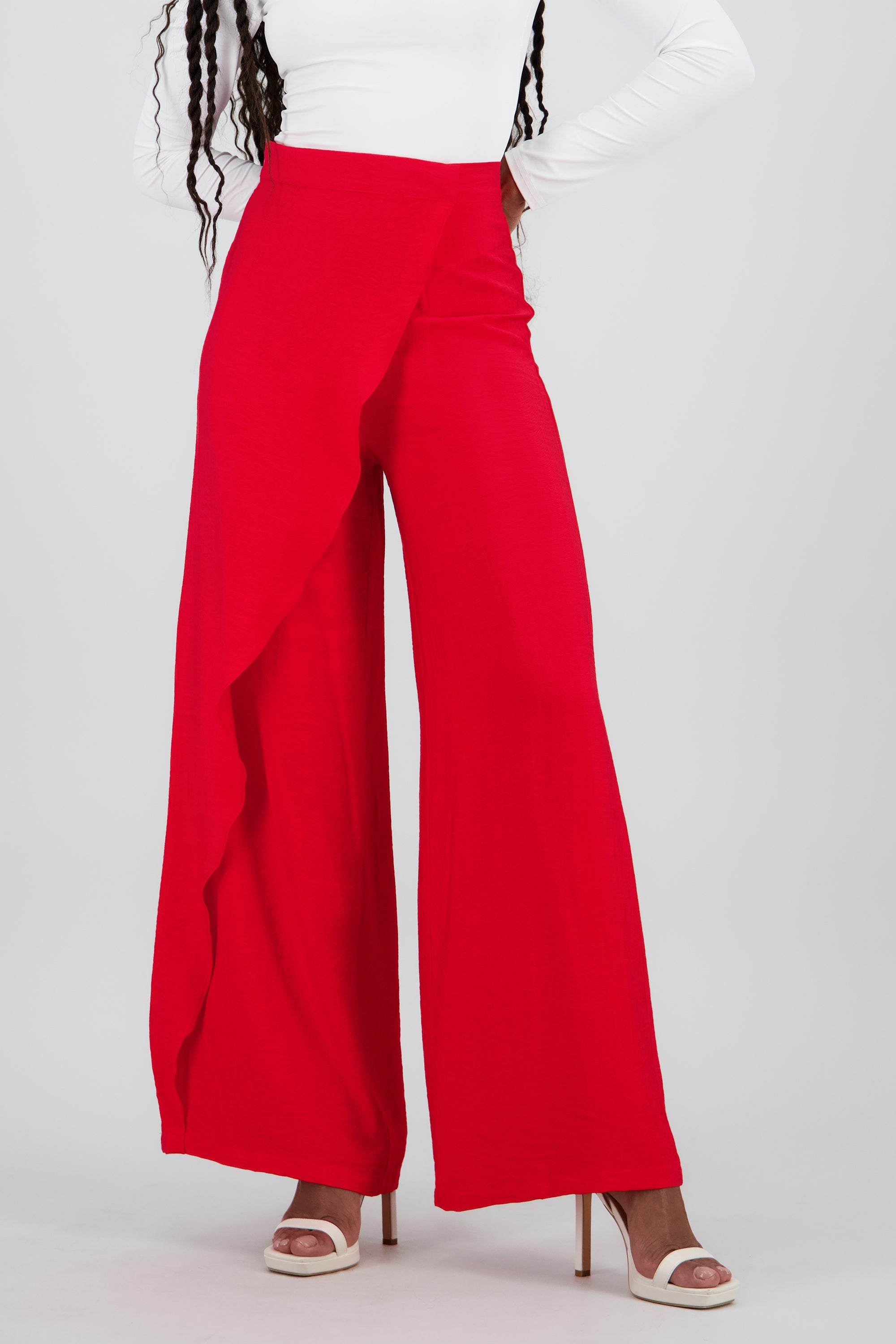 Pantalon envolvente fluido ROJO