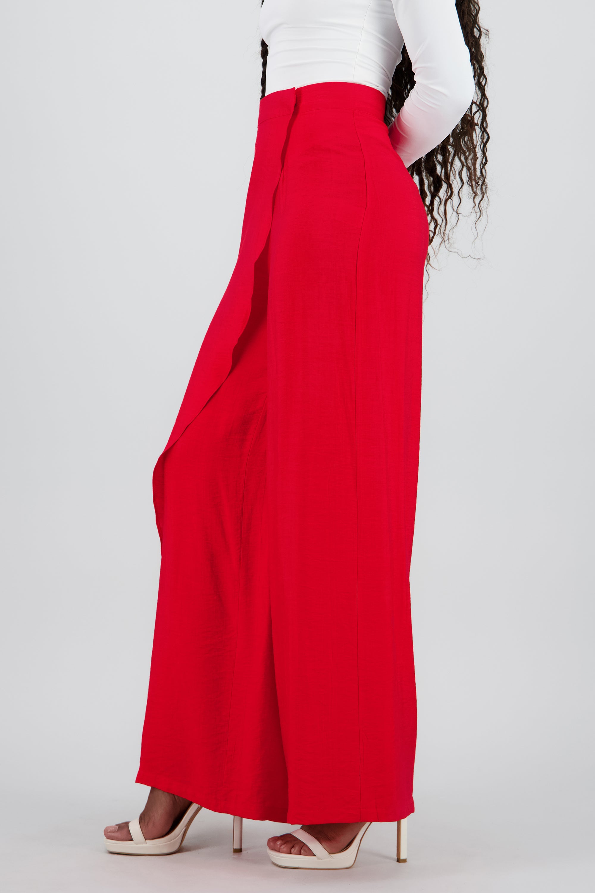 Pantalon envolvente fluido ROJO