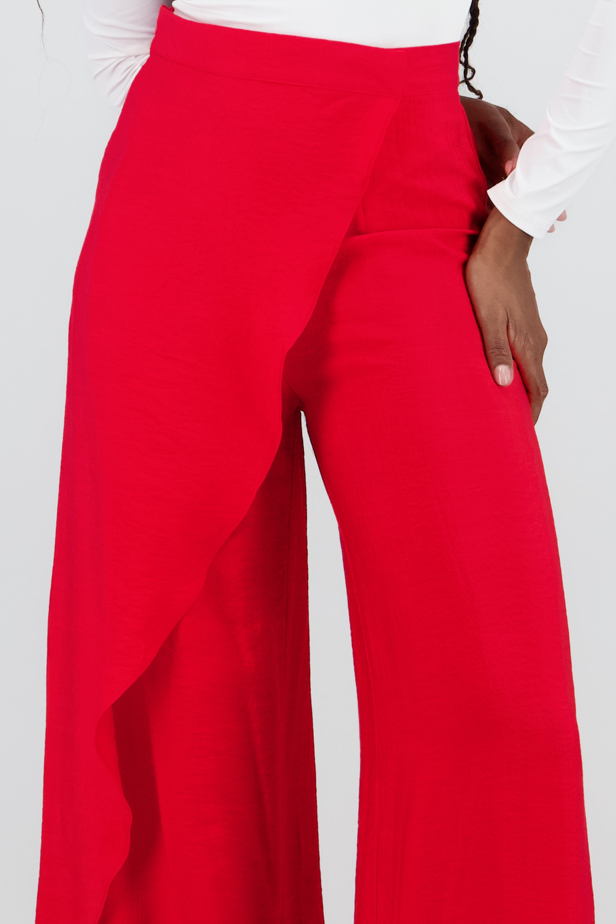 Pantalon envolvente fluido ROJO