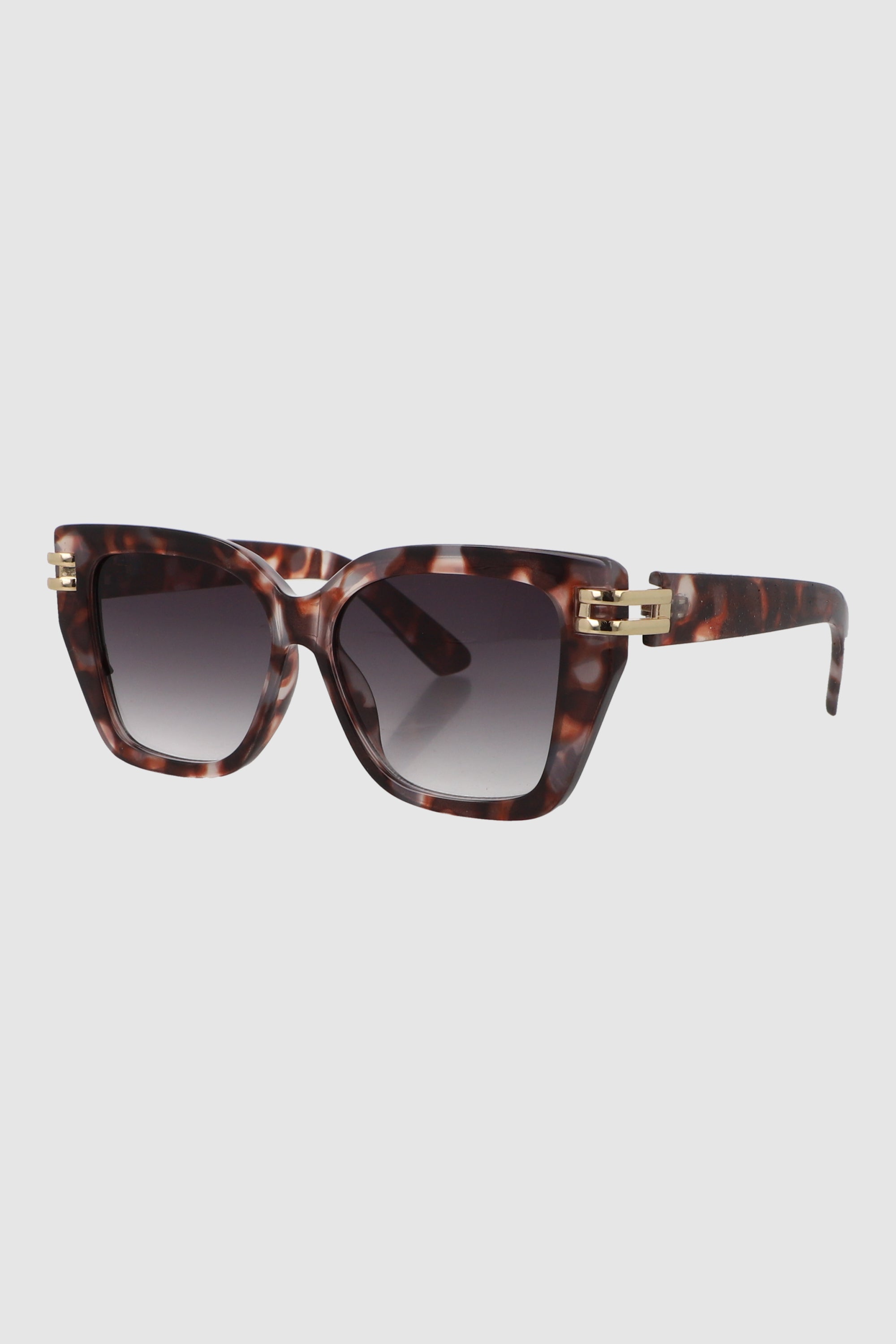Lente cuadrado cateye con detalle metalico NEGRO COMBO