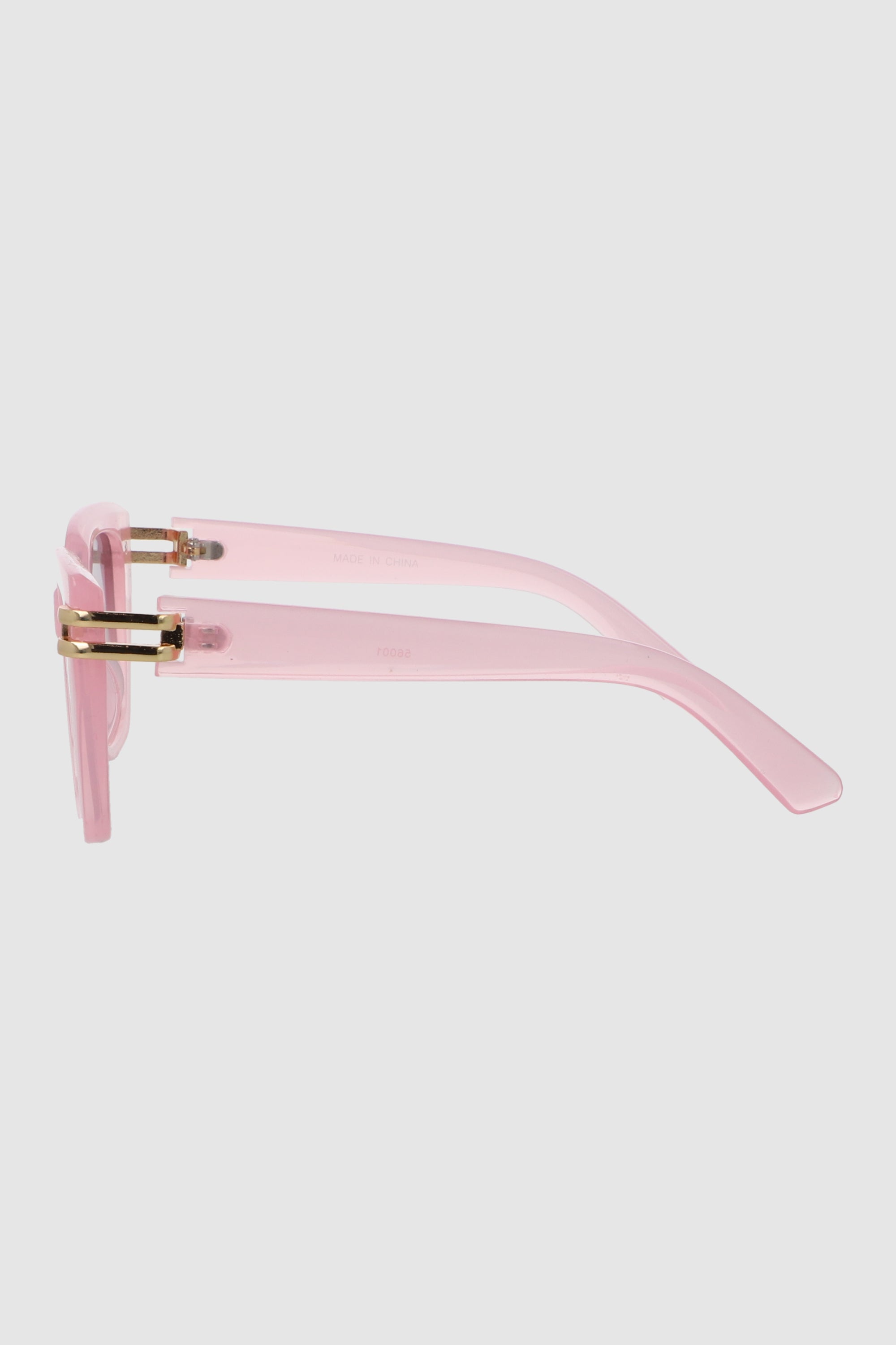 Lente cuadrado cateye con detalle metalico ROSA