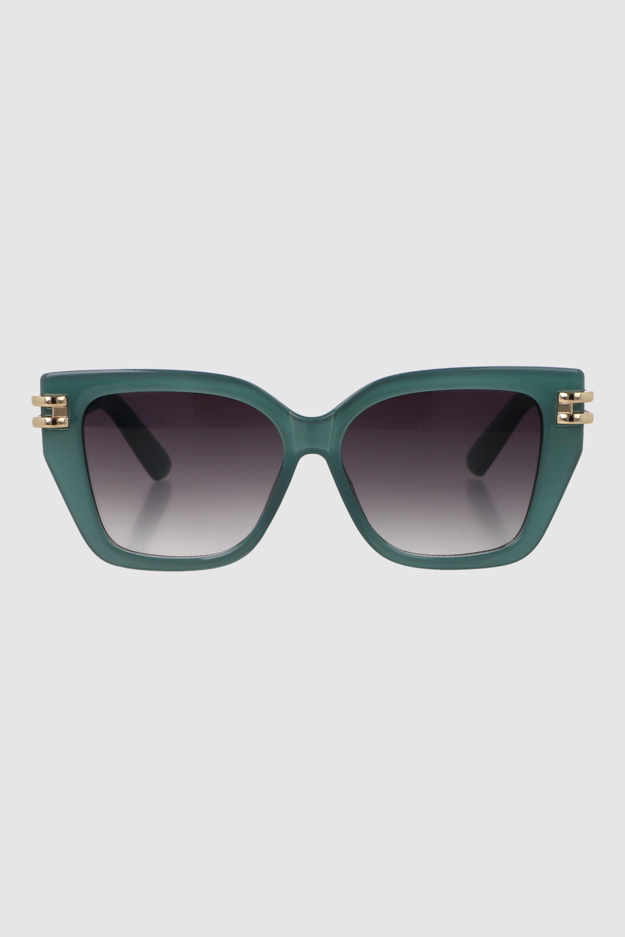 Lente cuadrado cateye con detalle metalico VERDE CAZADOR