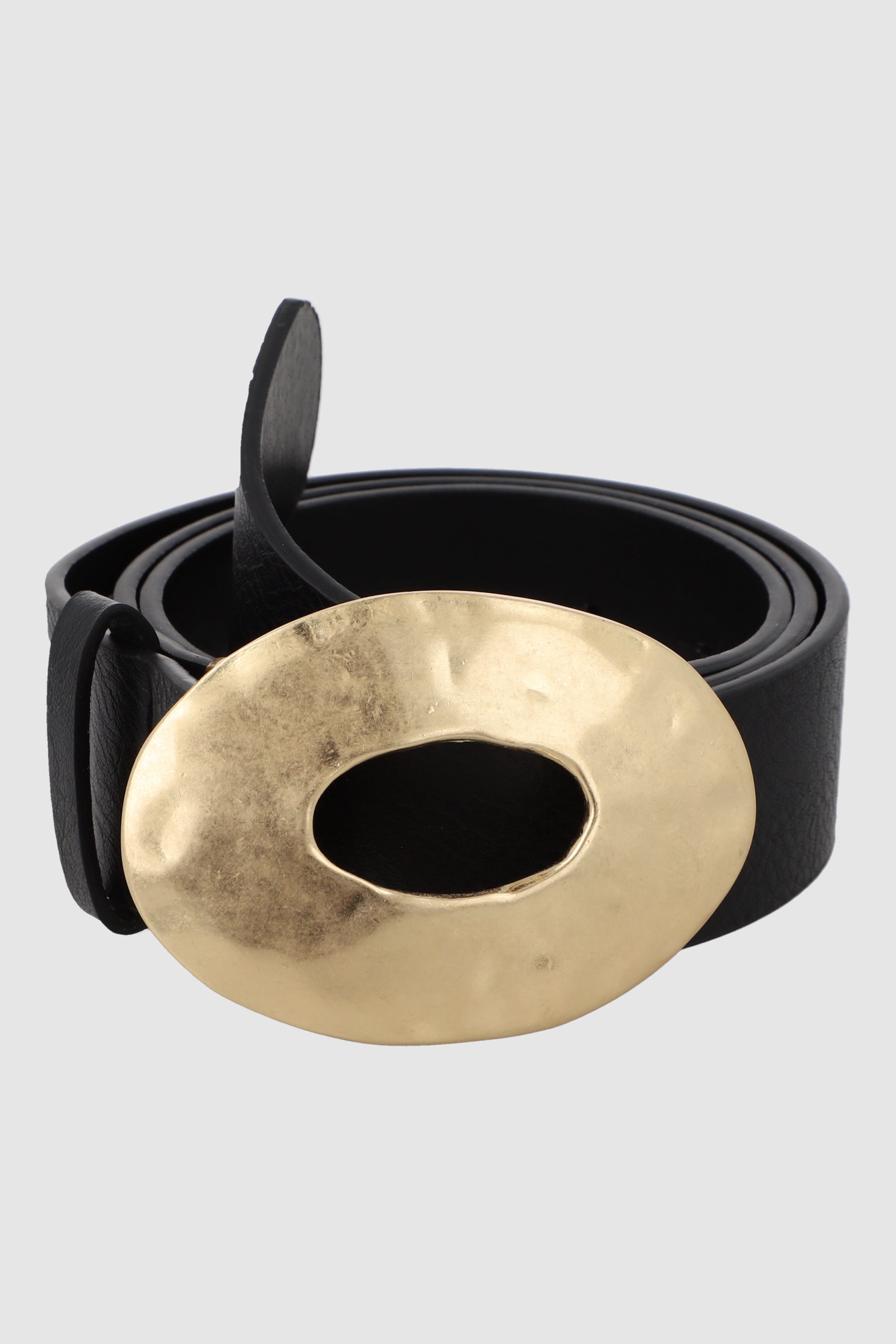 Cinturon hebilla martillada mate NEGRO COMBO