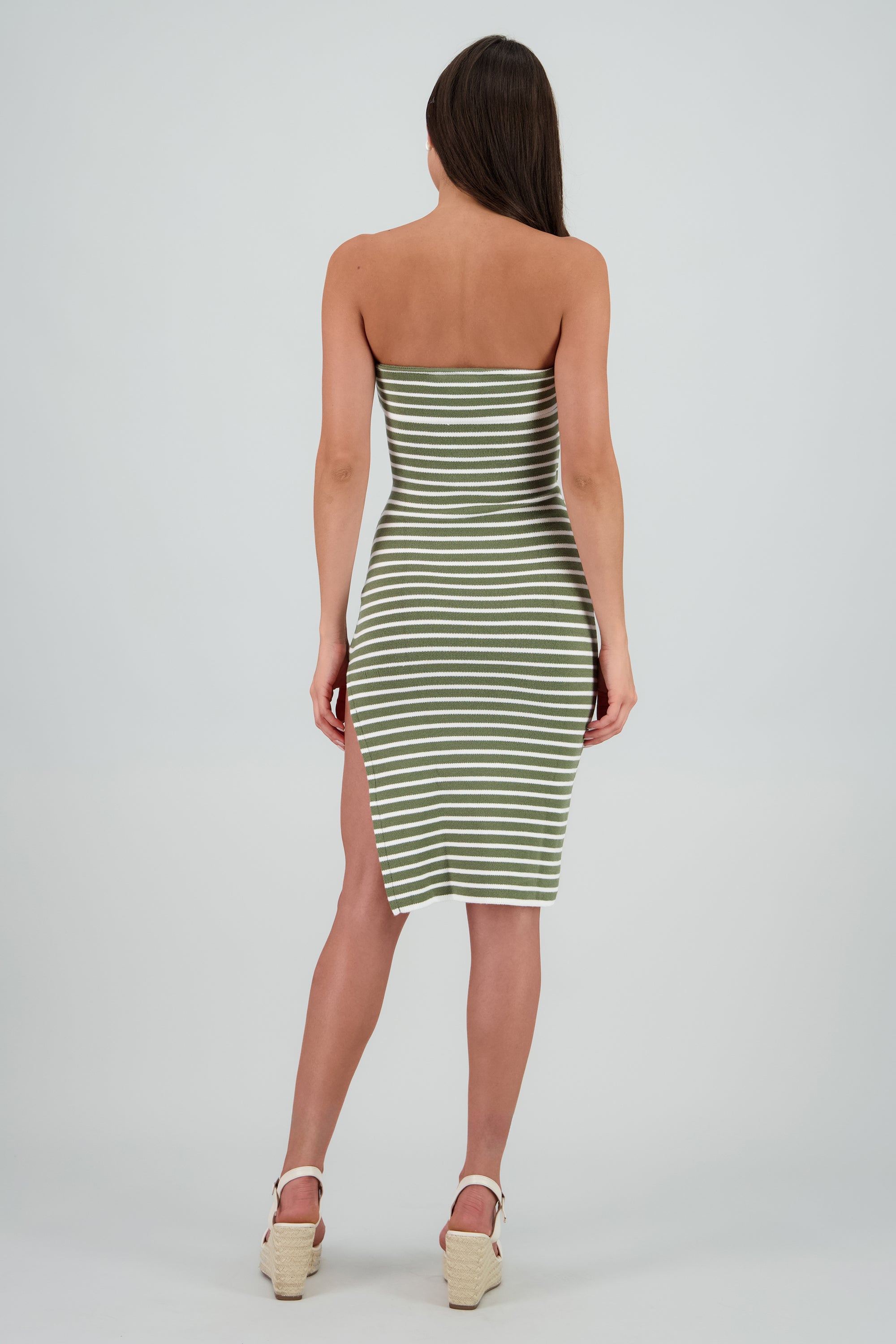 Vestido tejido mini detalle abertura OLIVO COMBO