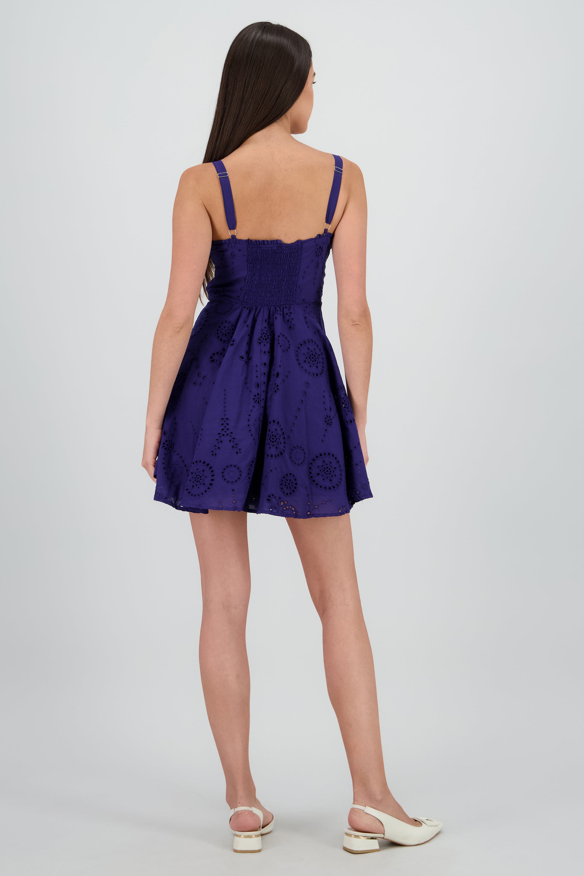 Vestido mini eyelet tirantes MARINO