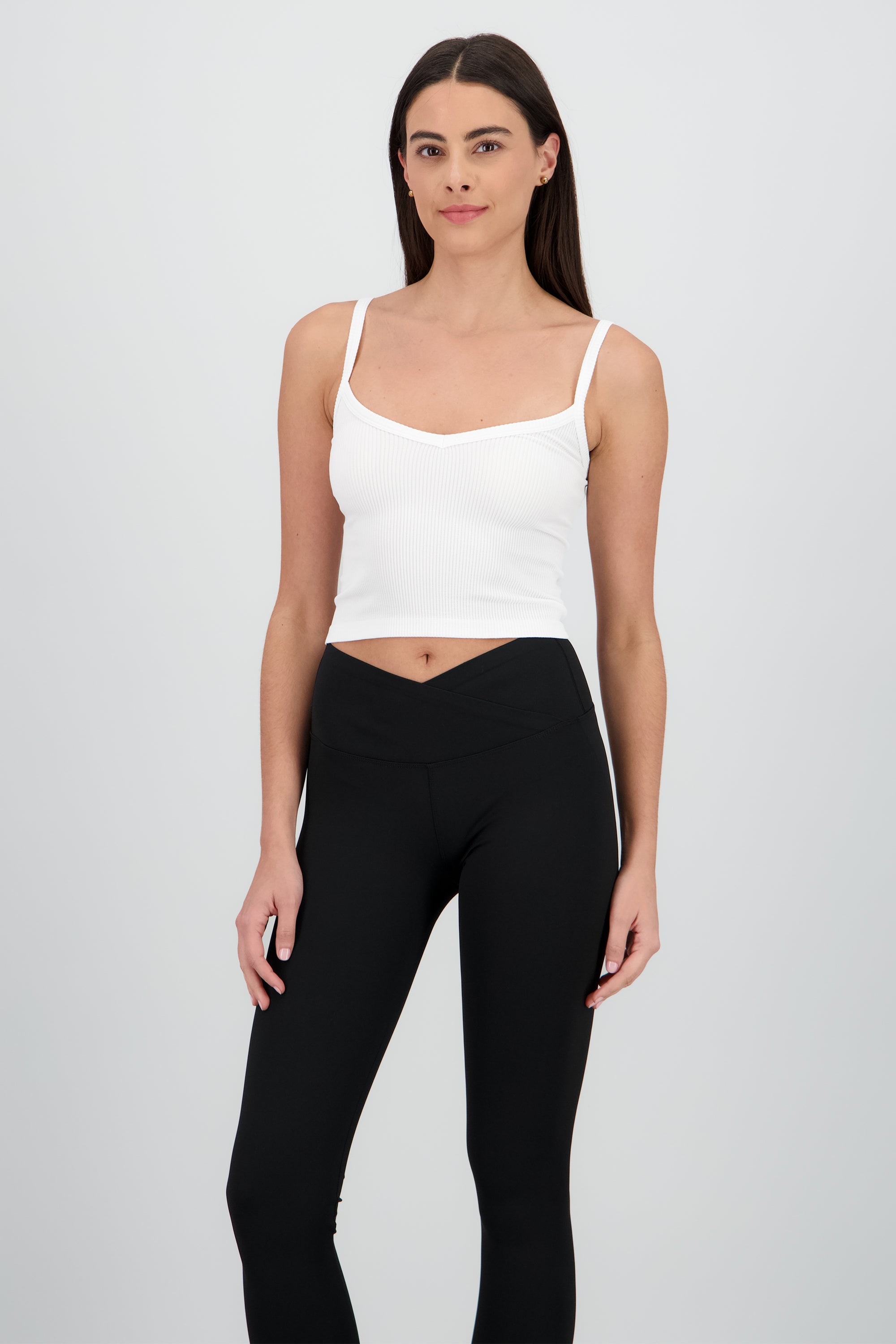 Top tirante de seamless liso BLANCO