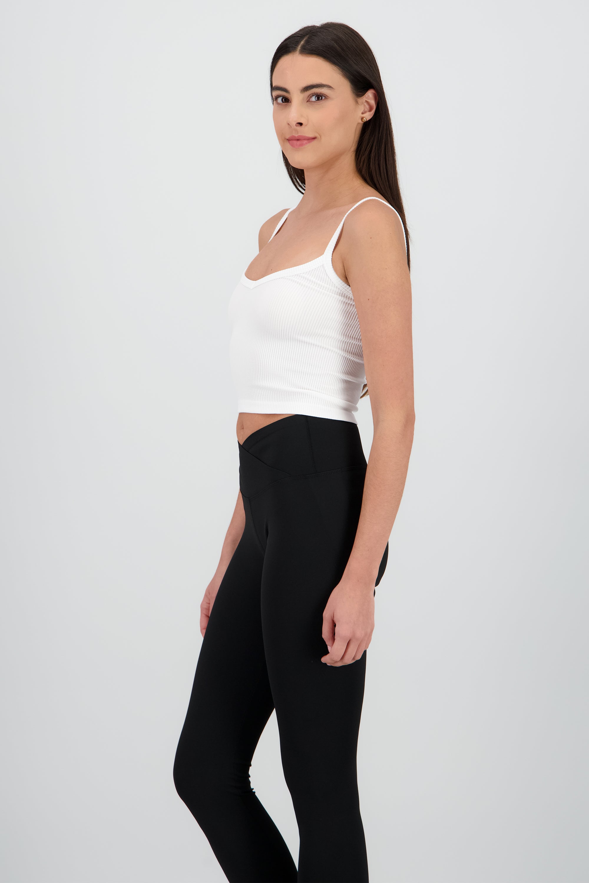 Top tirante de seamless liso BLANCO