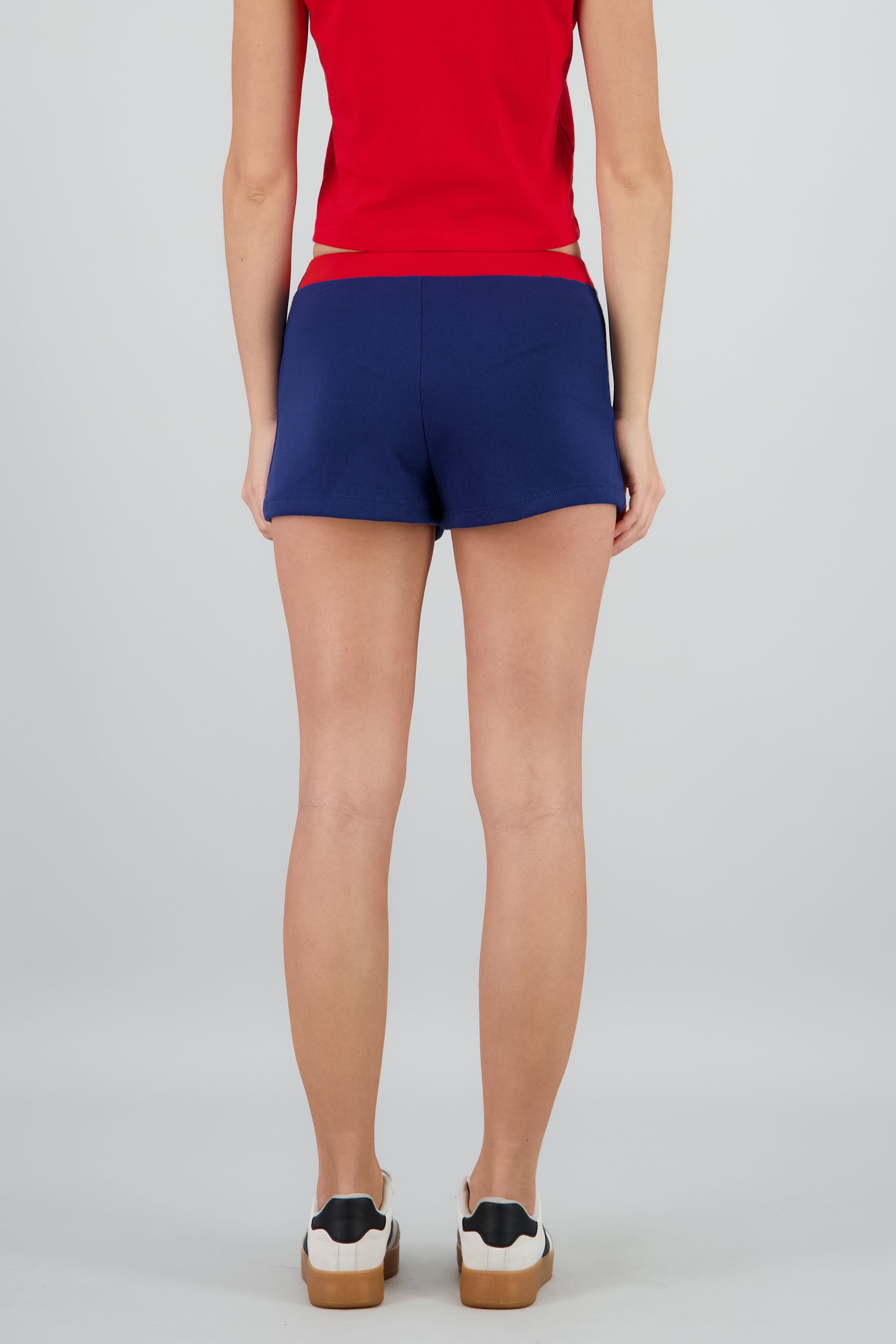 Short corto color block estampado ROJO COMBO