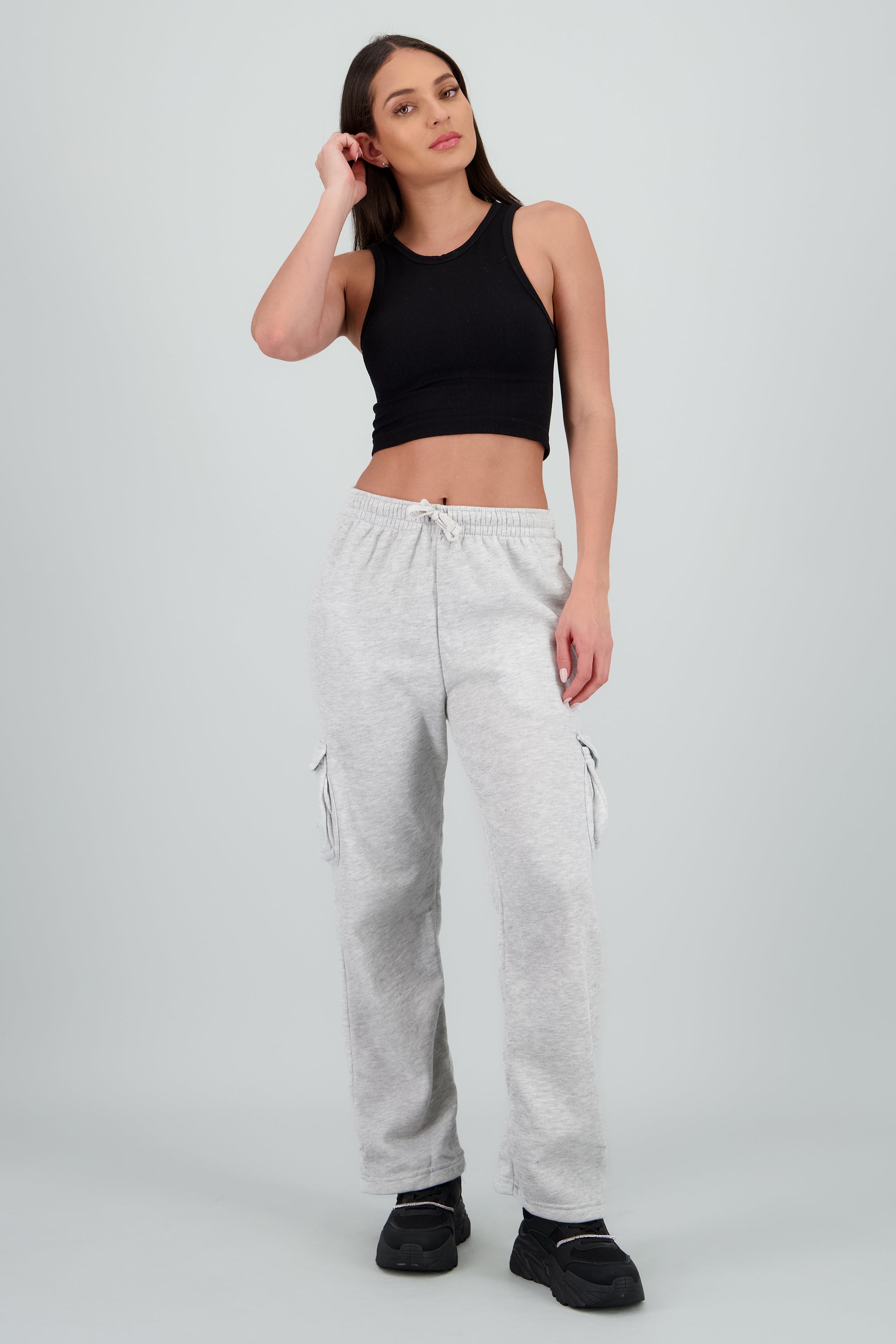 Jogger amplio con bolsas cargo GRIS JASPE