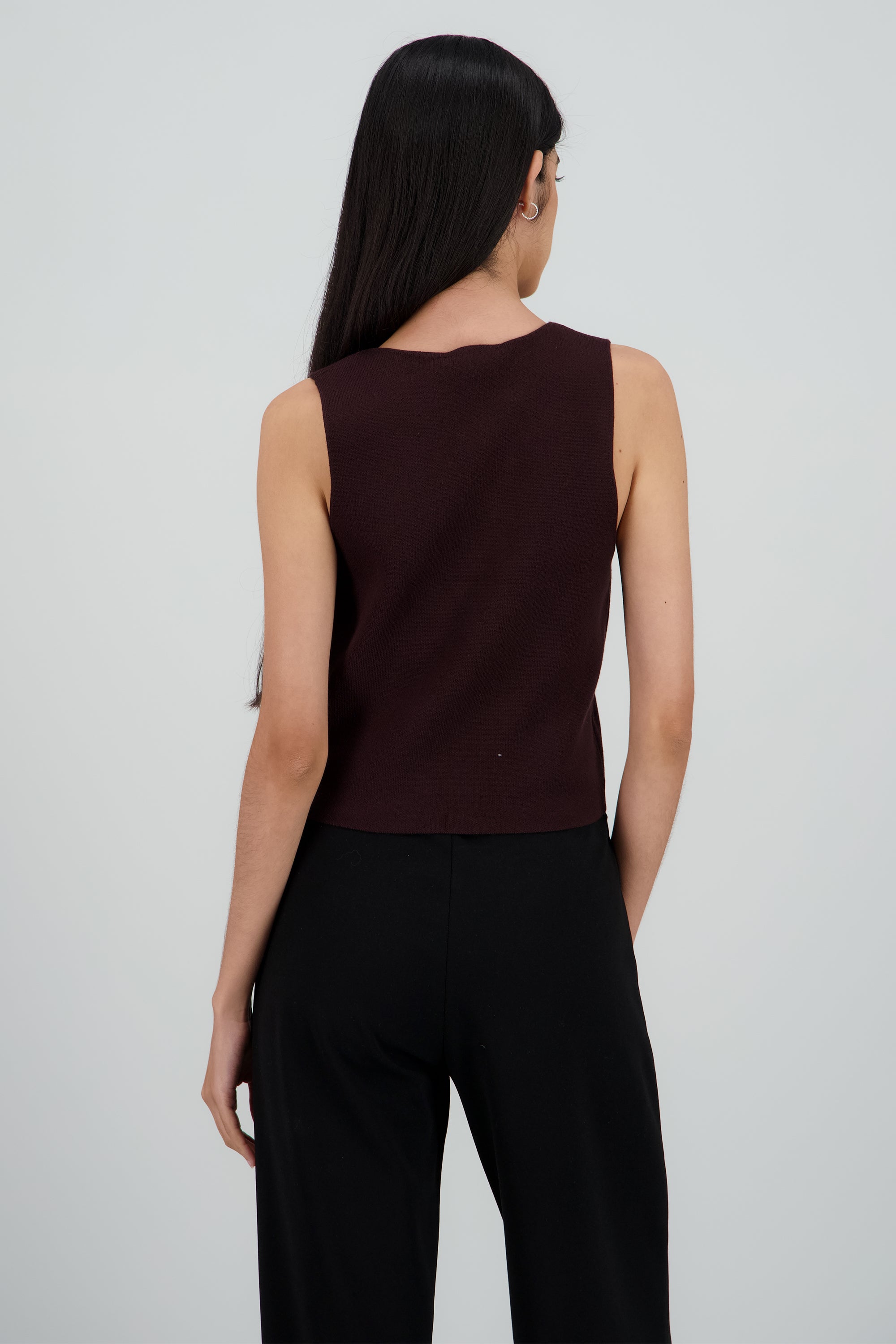 Top tejido con detalle de botones CAFE