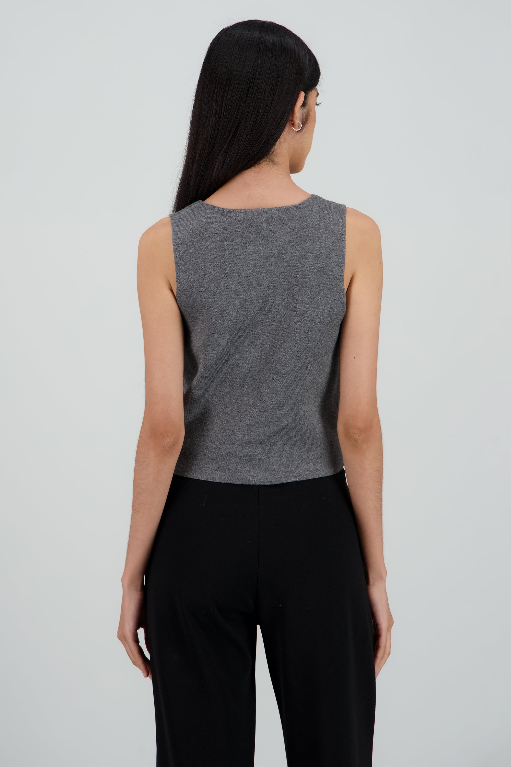 Top tejido con detalle de botones PETROLEO