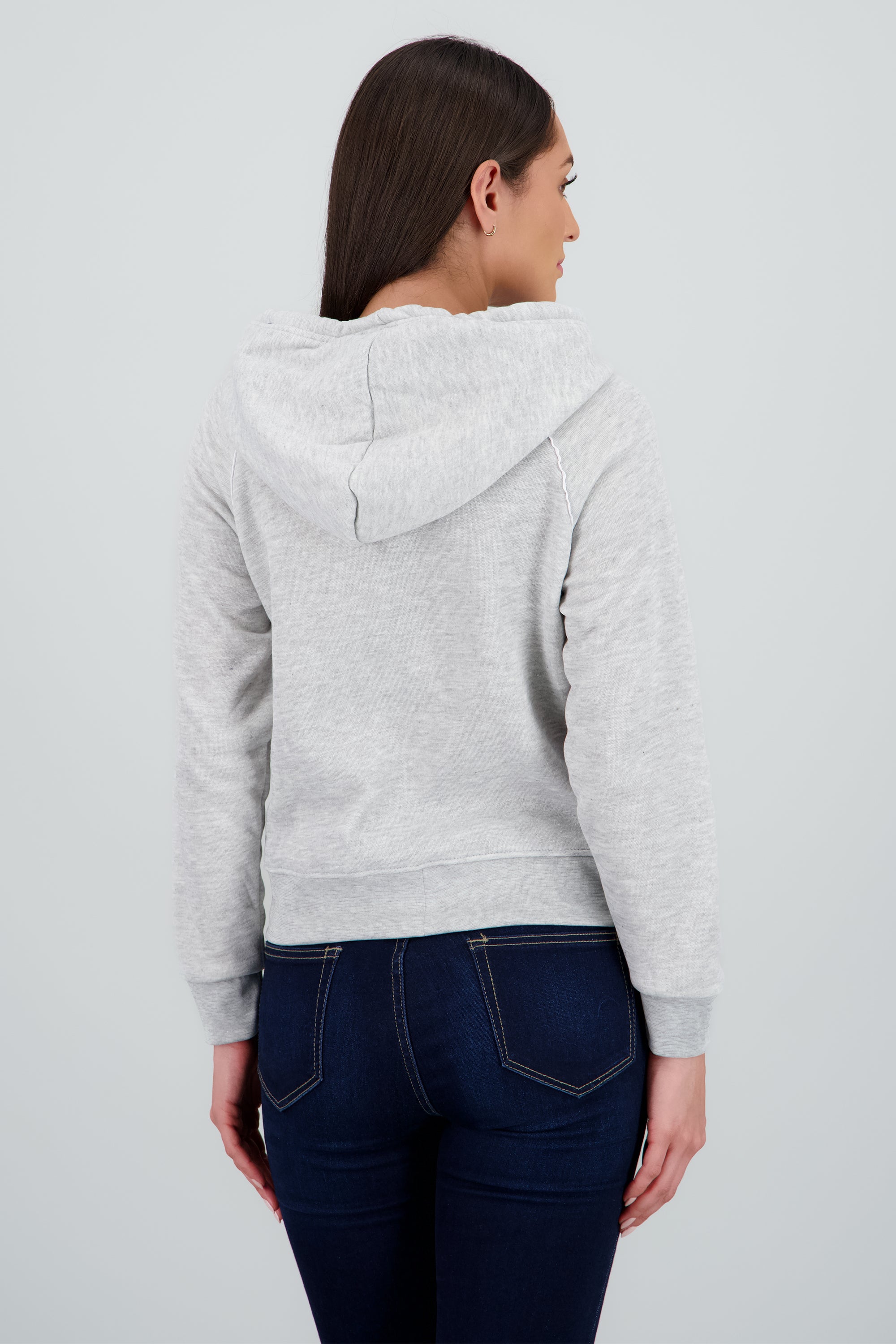 Sudadera cierre con gorro detalle contraste GRIS JASPE