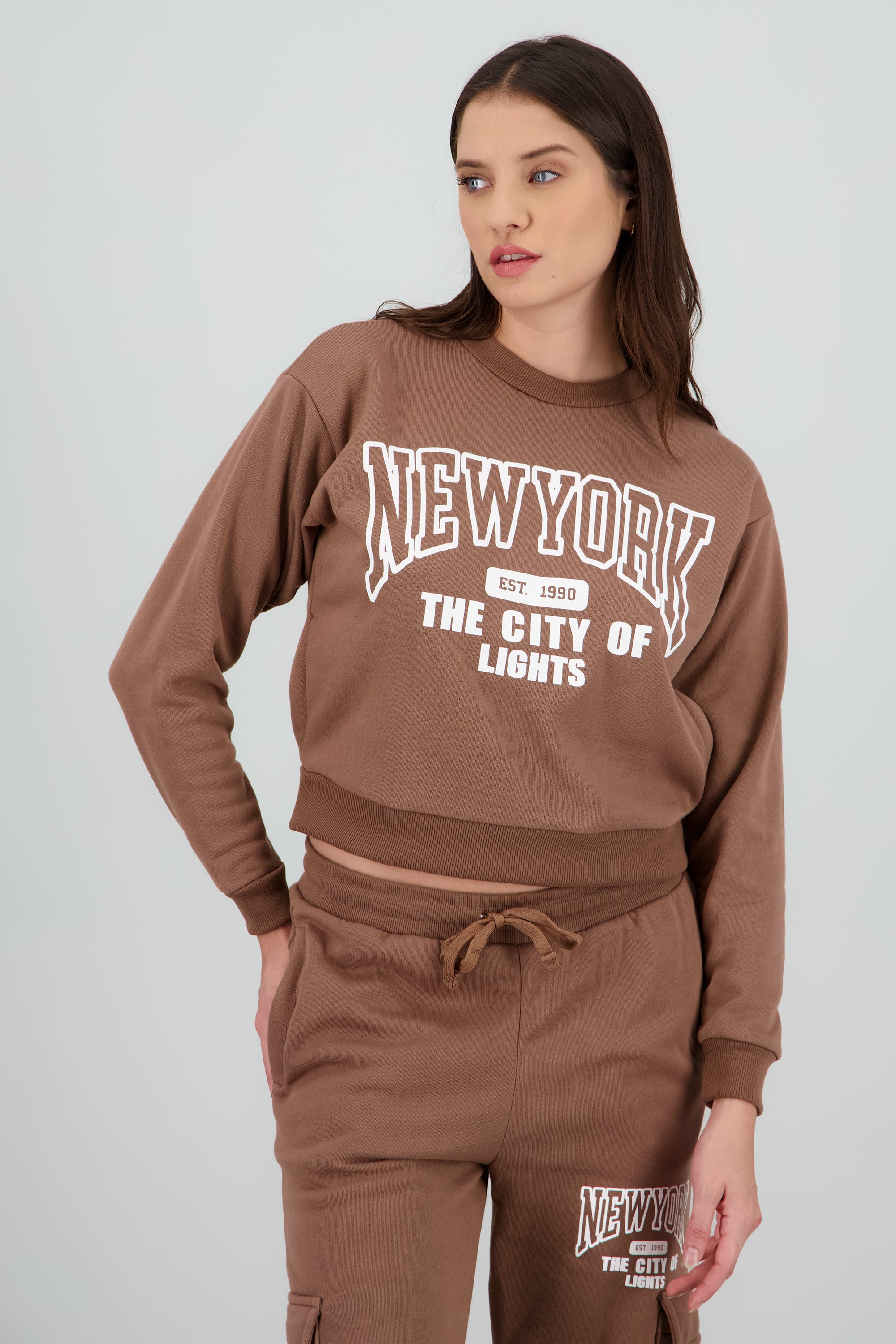 Sudadera estampado con bolsas CAFE