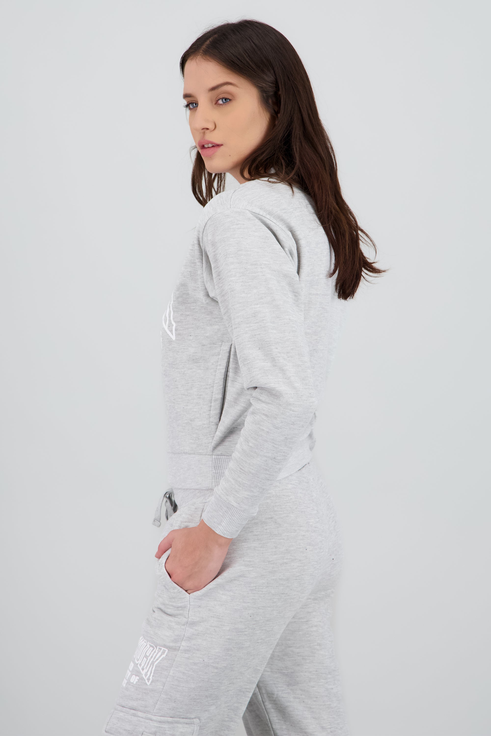 Sudadera estampado con bolsas GRIS JASPE