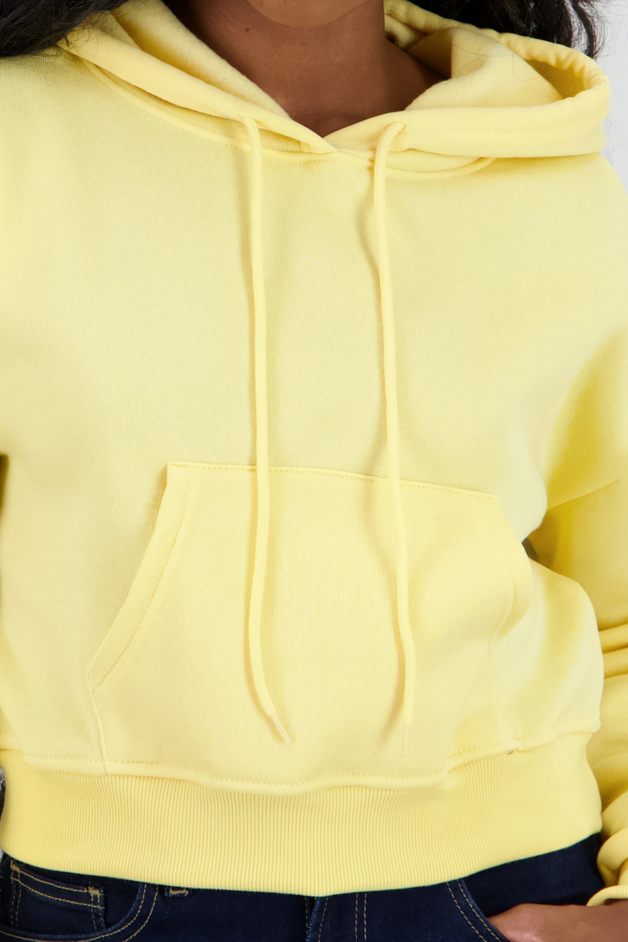 Sudadera lisa corta AMARILLO PASTEL