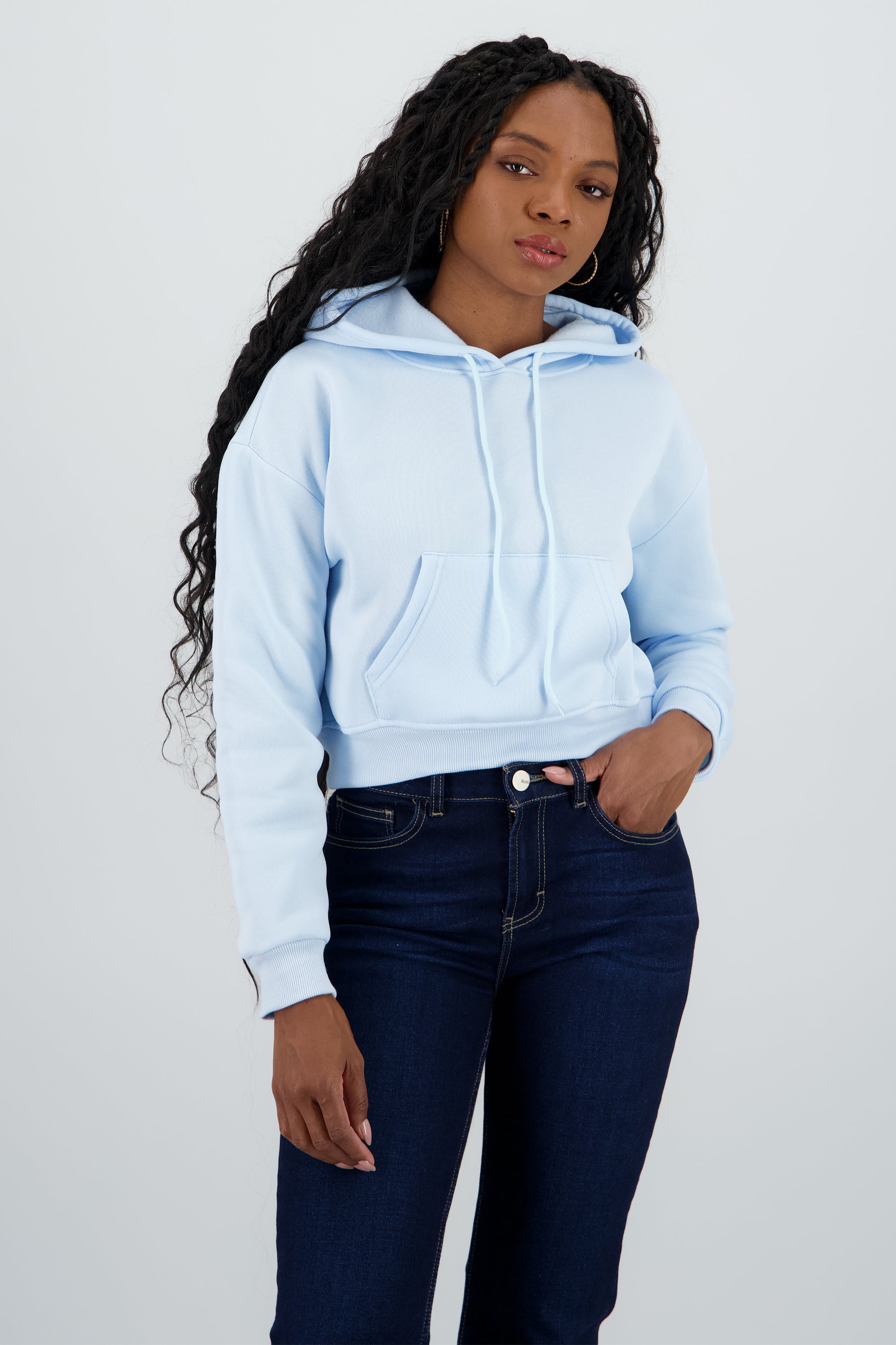 Sudadera lisa corta AZUL CIELO