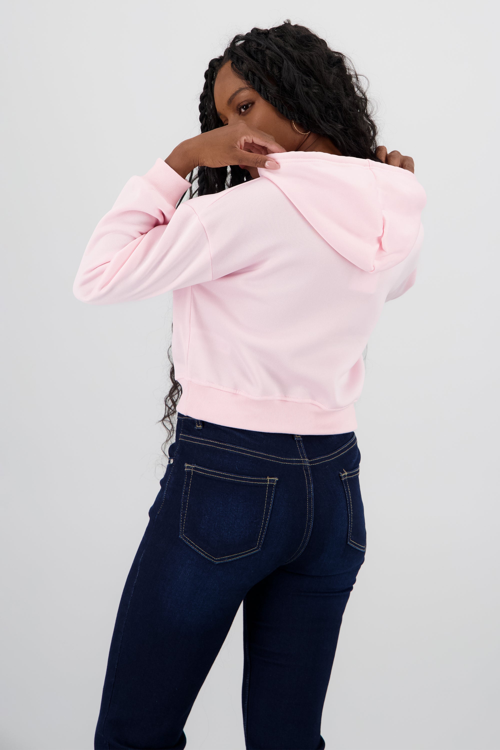 Sudadera lisa corta ROSA PASTEL