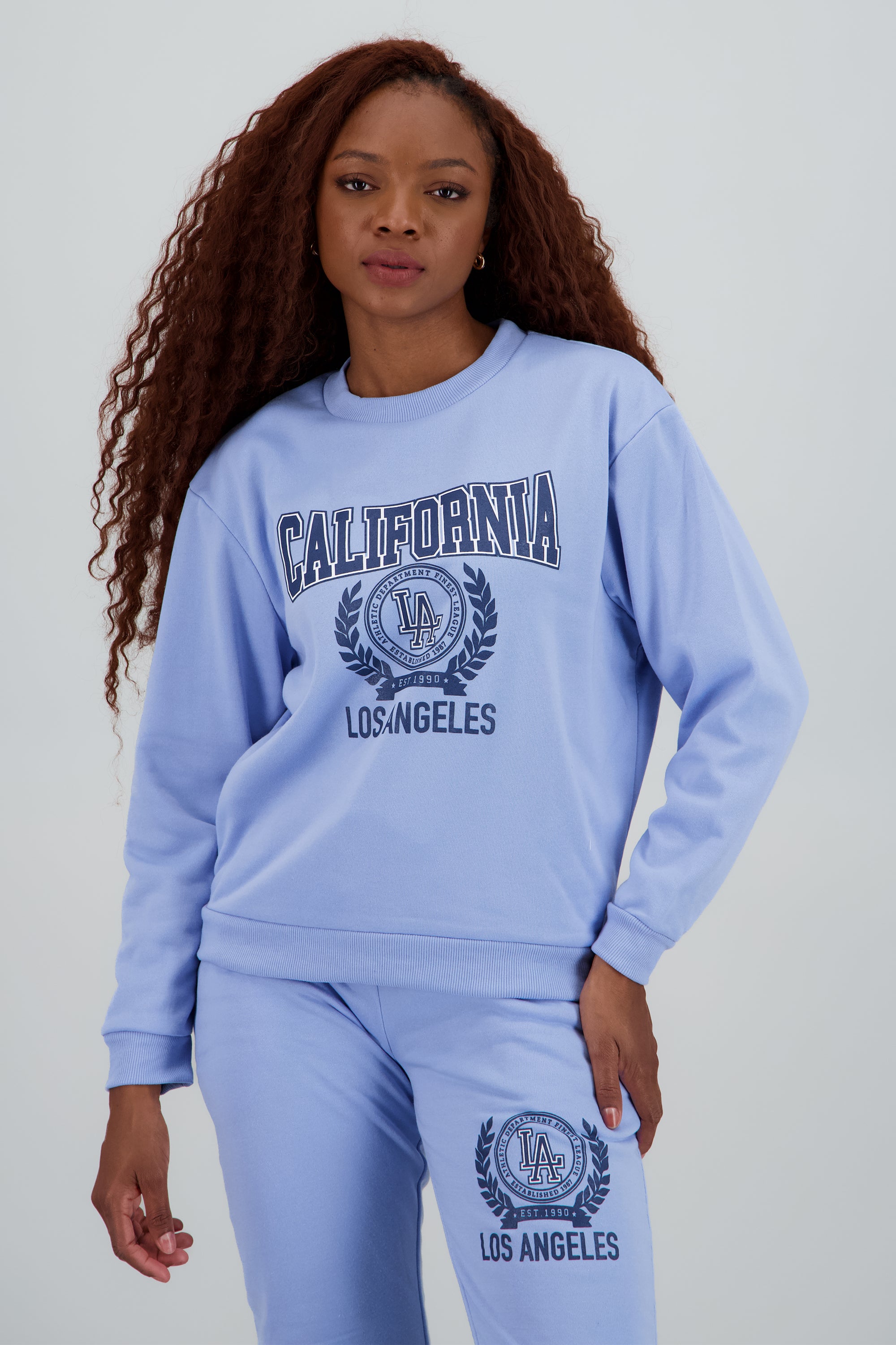 Sudadera estampado california la AZUL CIELO