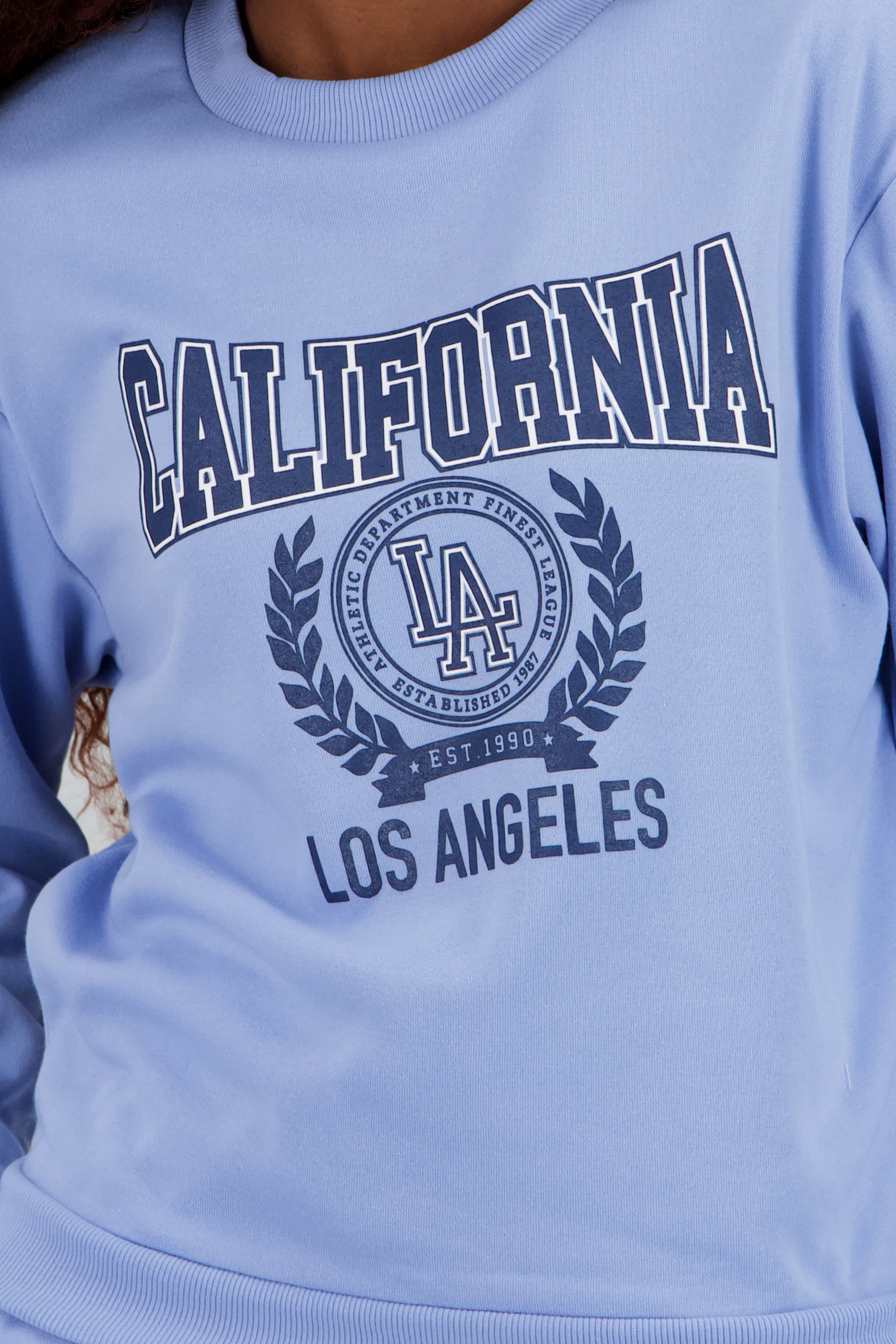 Sudadera estampado california la AZUL CIELO