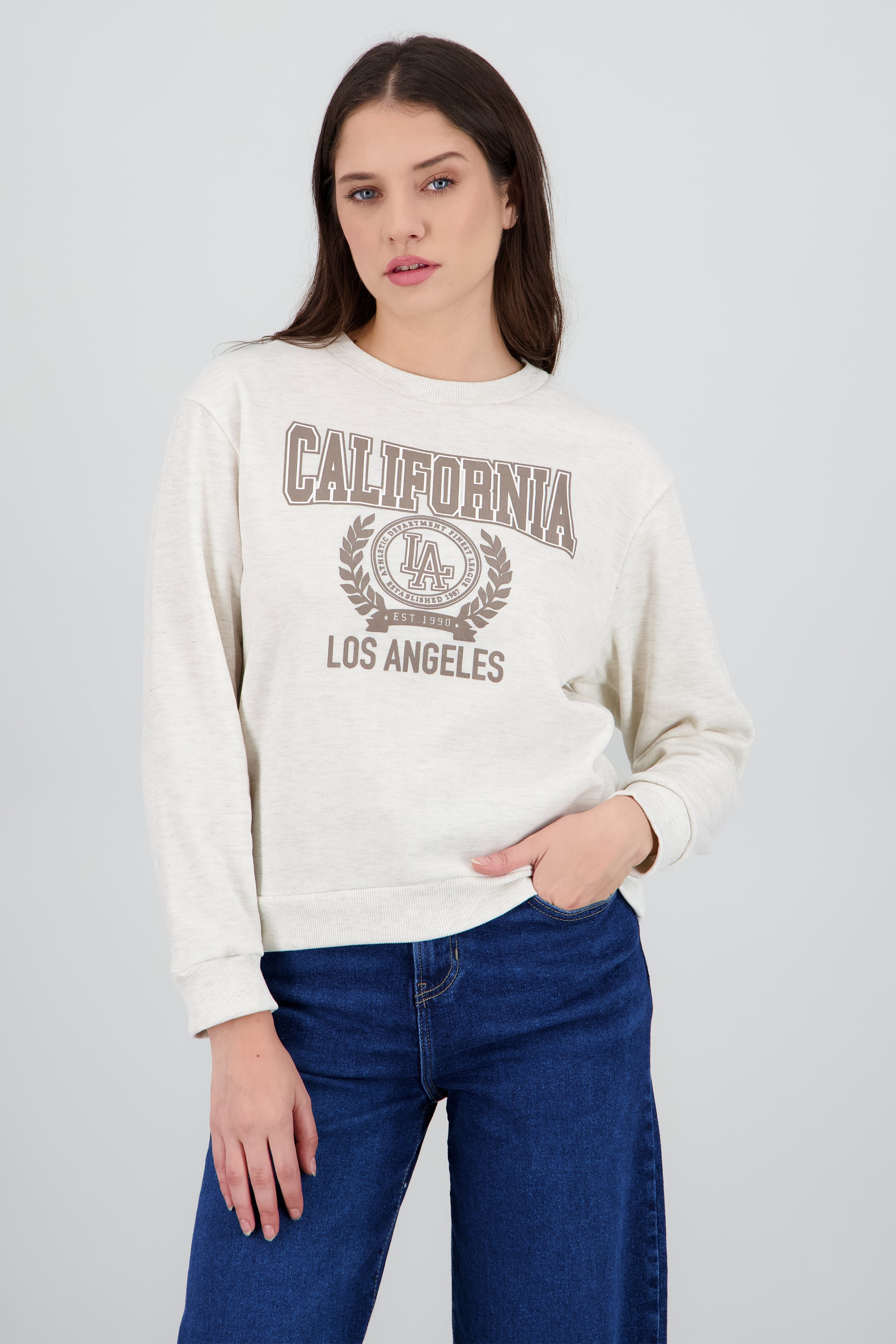 Sudadera estampado california la GRIS JASPE