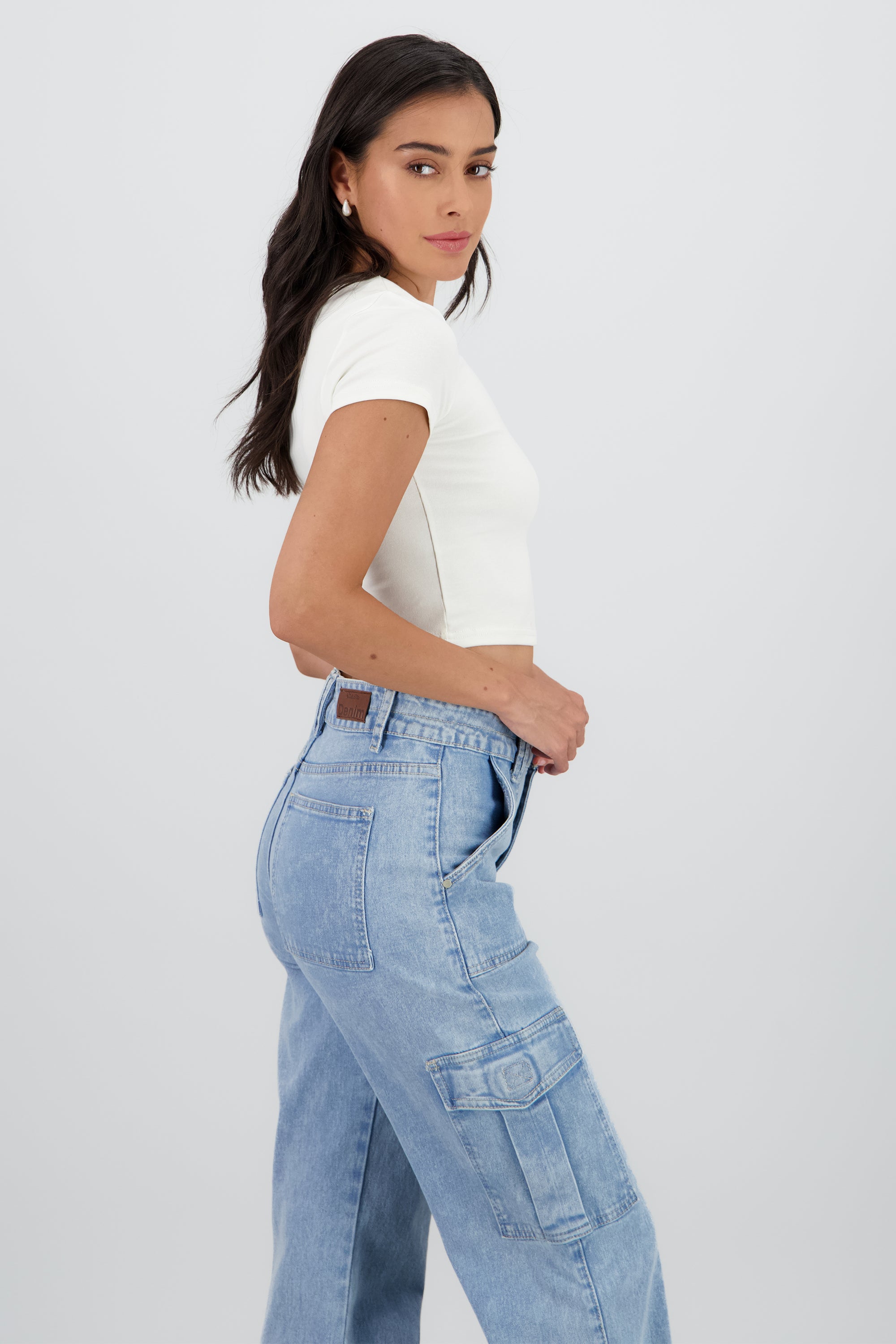 Top corto estampado cereza BLANCO COMBO