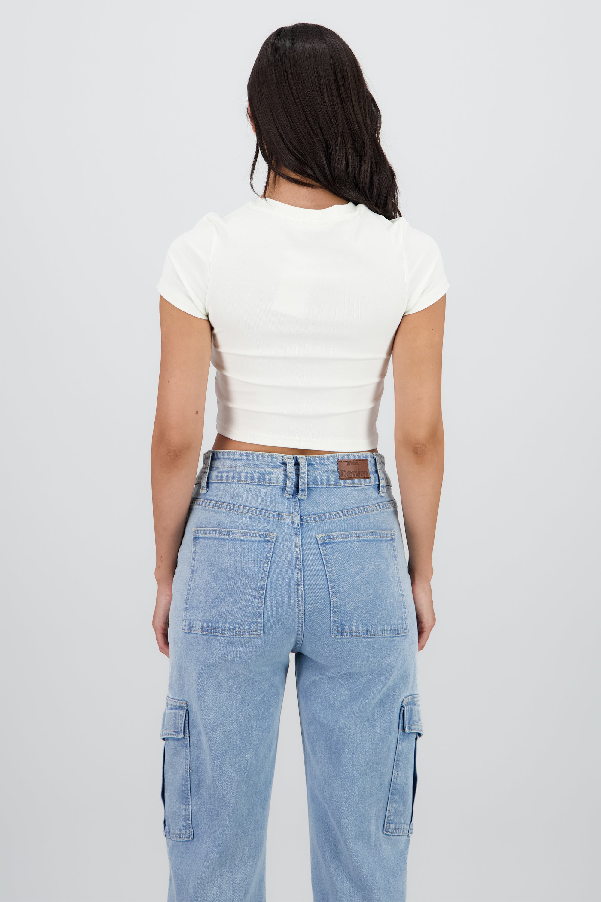 Top corto estampado cereza BLANCO COMBO