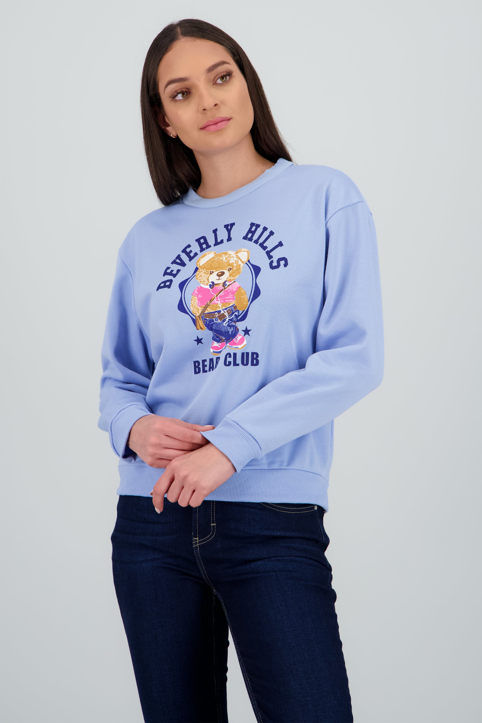 Sudadera estampado oso AZUL CIELO