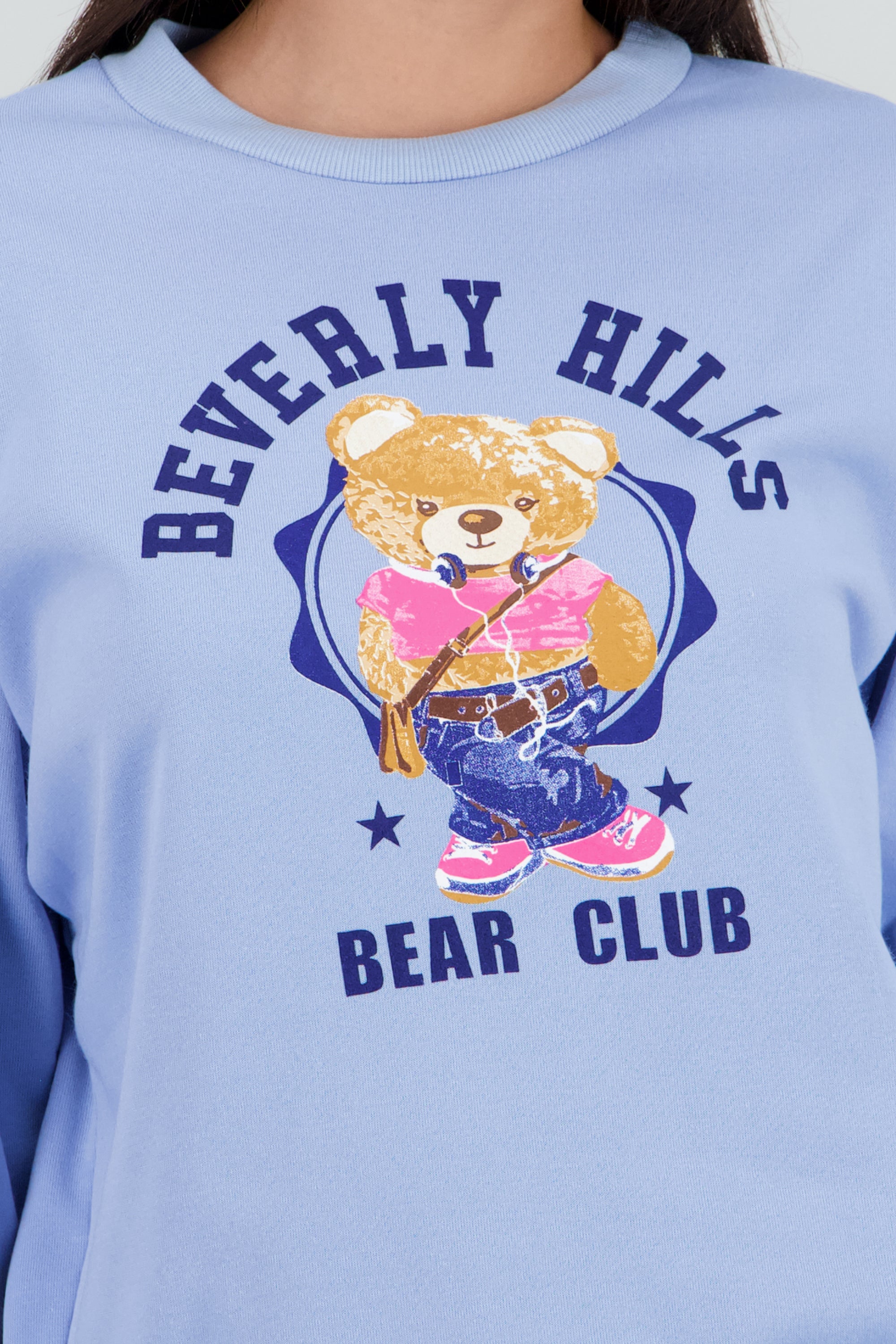 Sudadera estampado oso AZUL CIELO