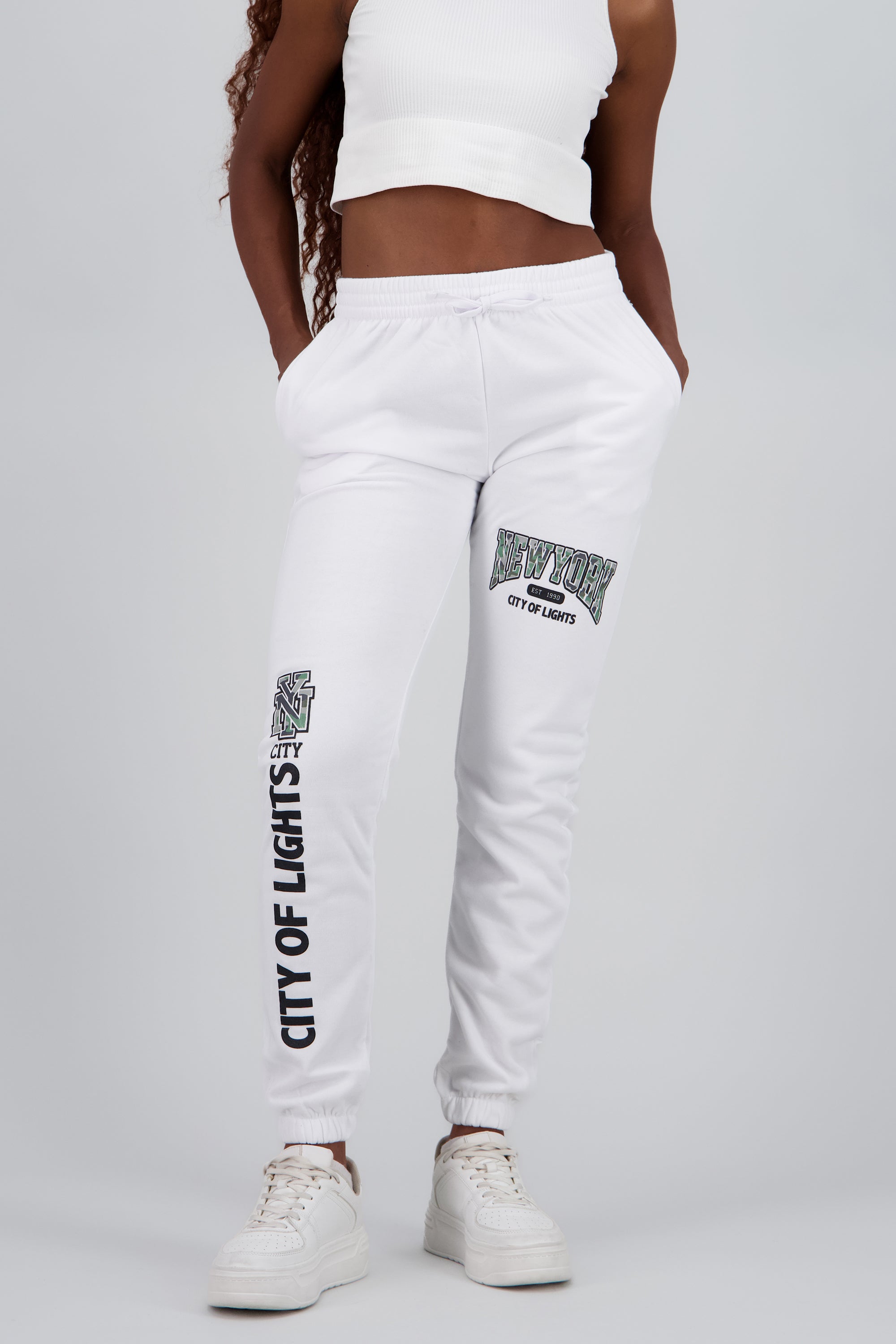 Jogger estampado new york BLANCO COMBO