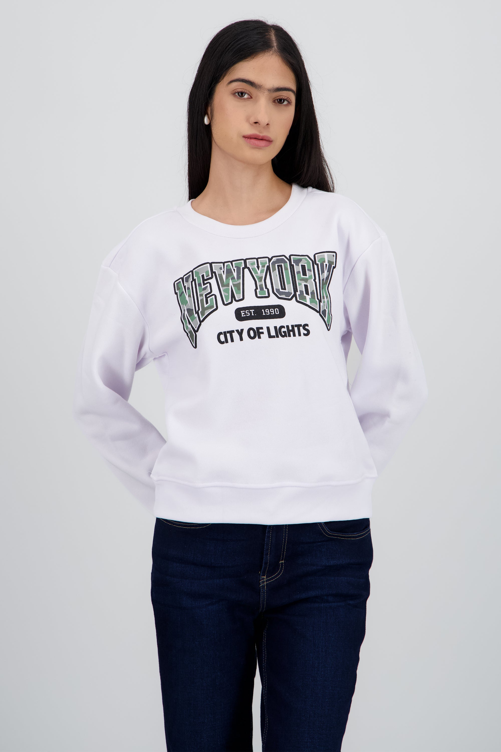 Sudadera estampado new york BLANCO COMBO