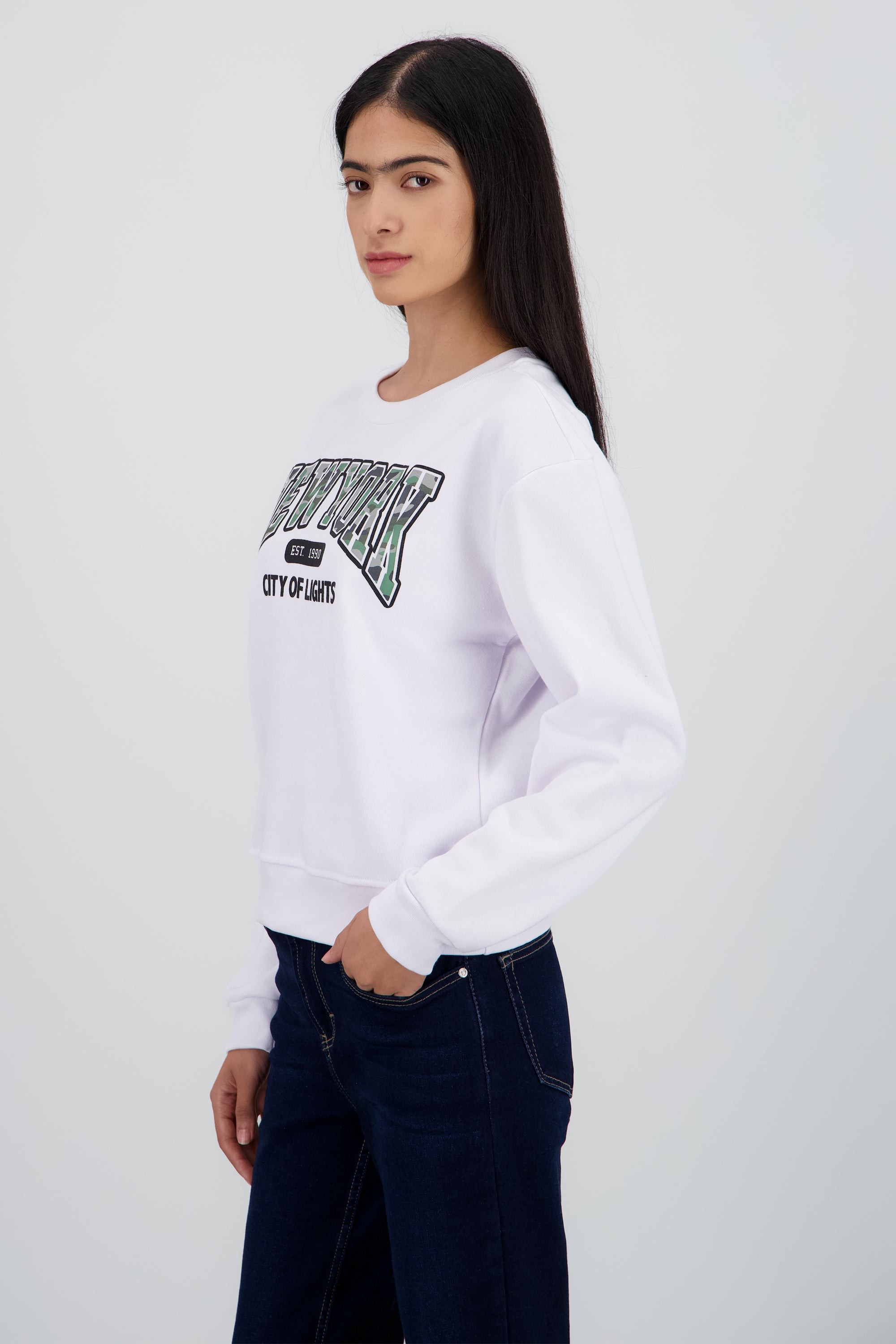 Sudadera estampado new york BLANCO COMBO