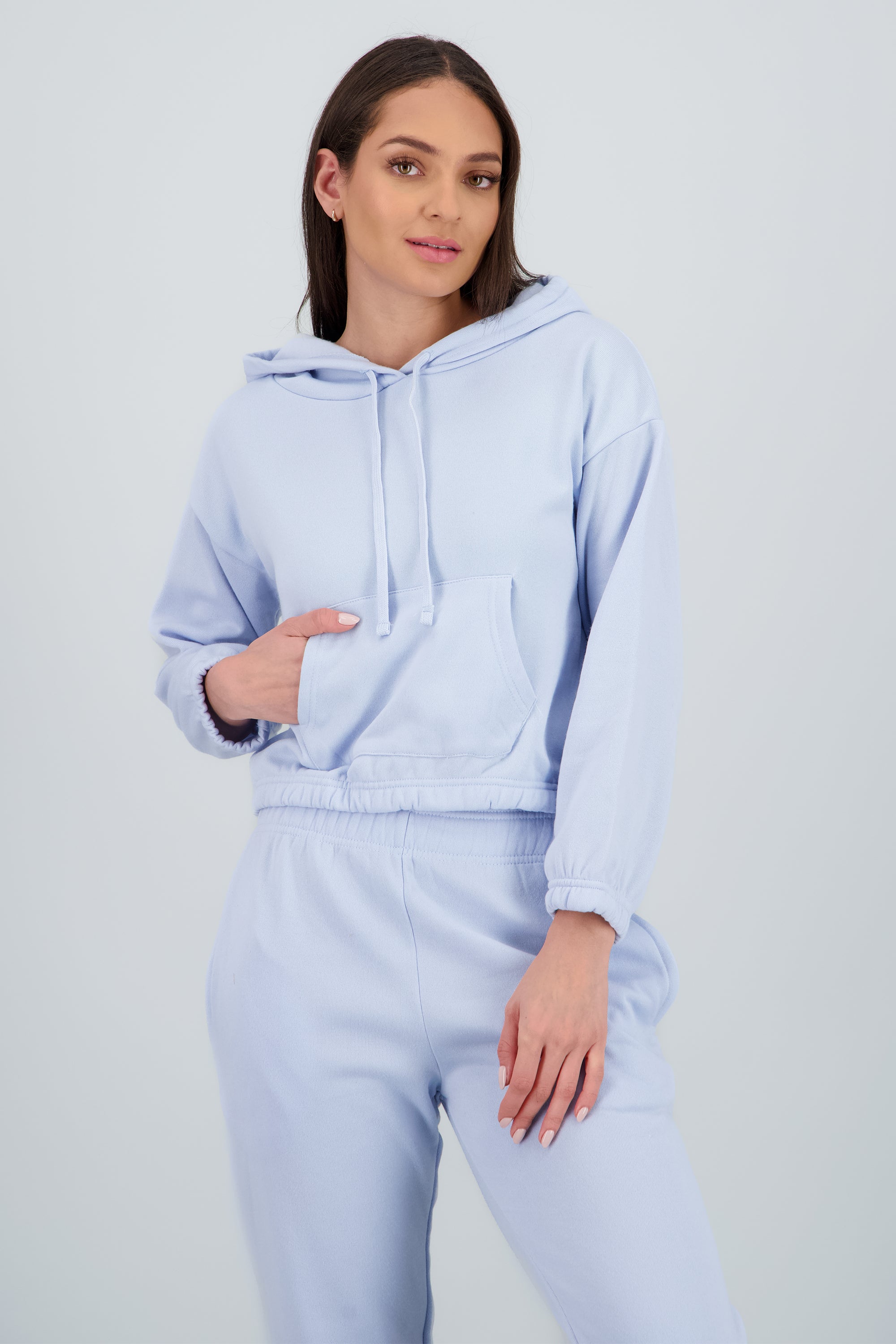 Sudadera liso con gorro AZUL CIELO