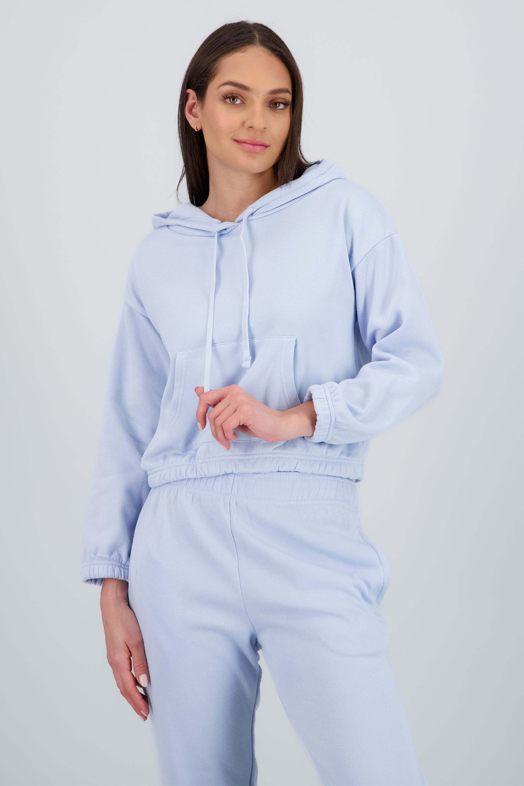Sudadera liso con gorro AZUL CIELO