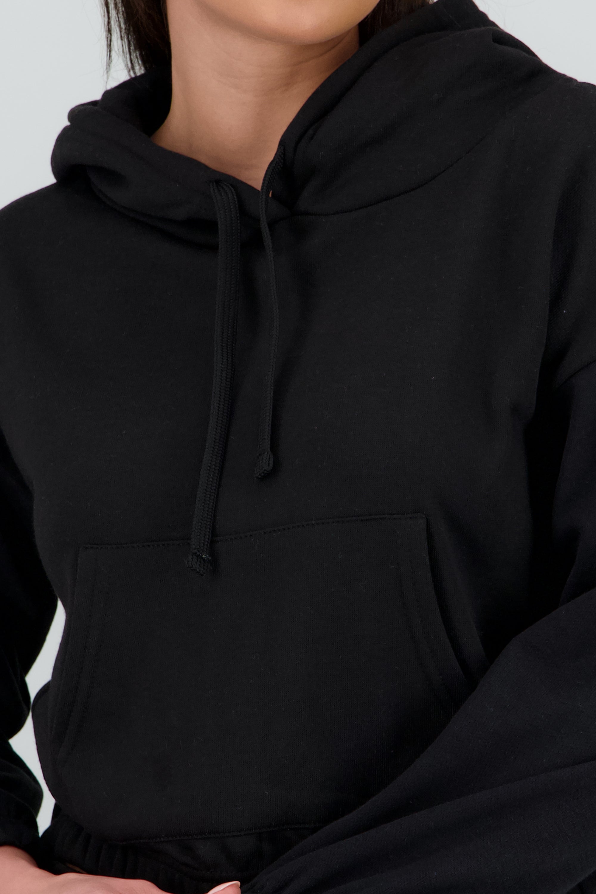Sudadera liso con gorro NEGRO