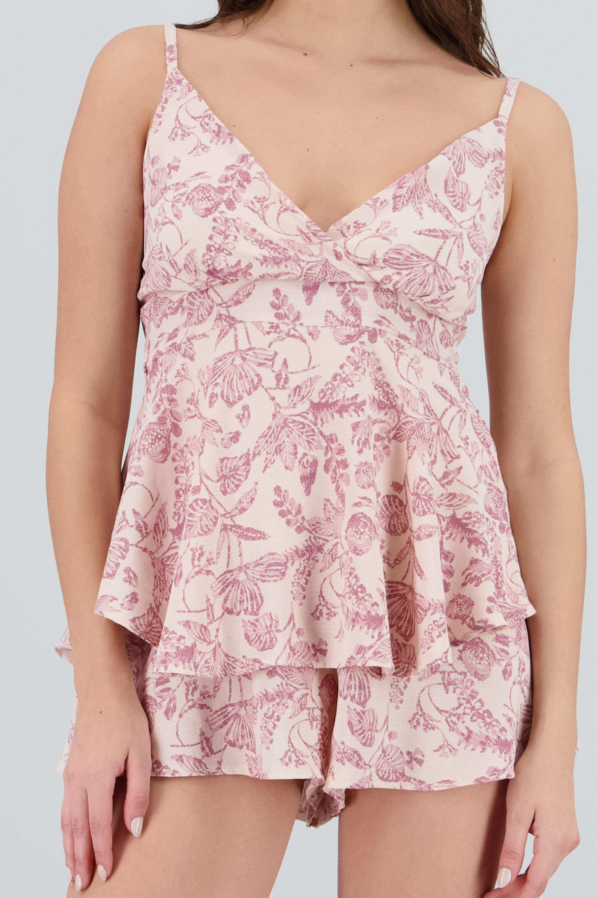Romper tirantes escote v estampado ROSA COMBO