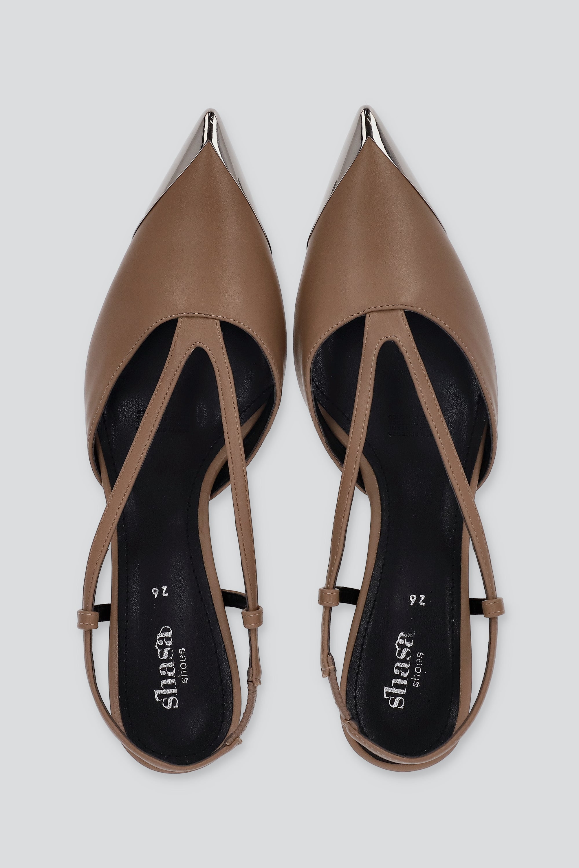 Tacon pointy punta metalica TAUPE