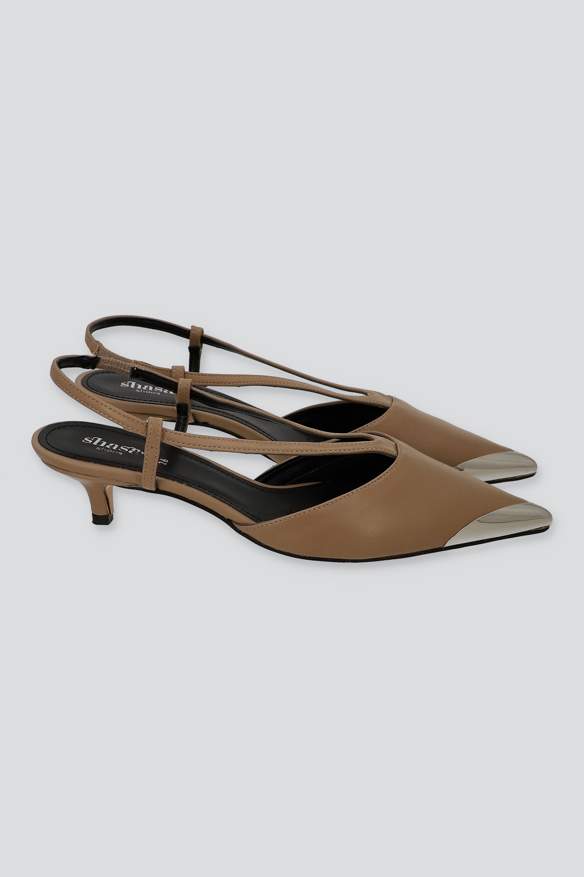 Tacon pointy punta metalica TAUPE