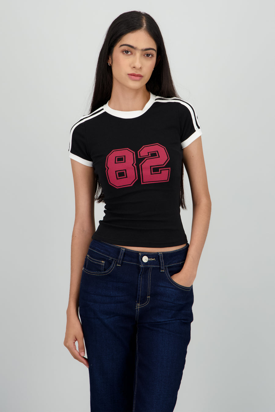 Top estampado contraste