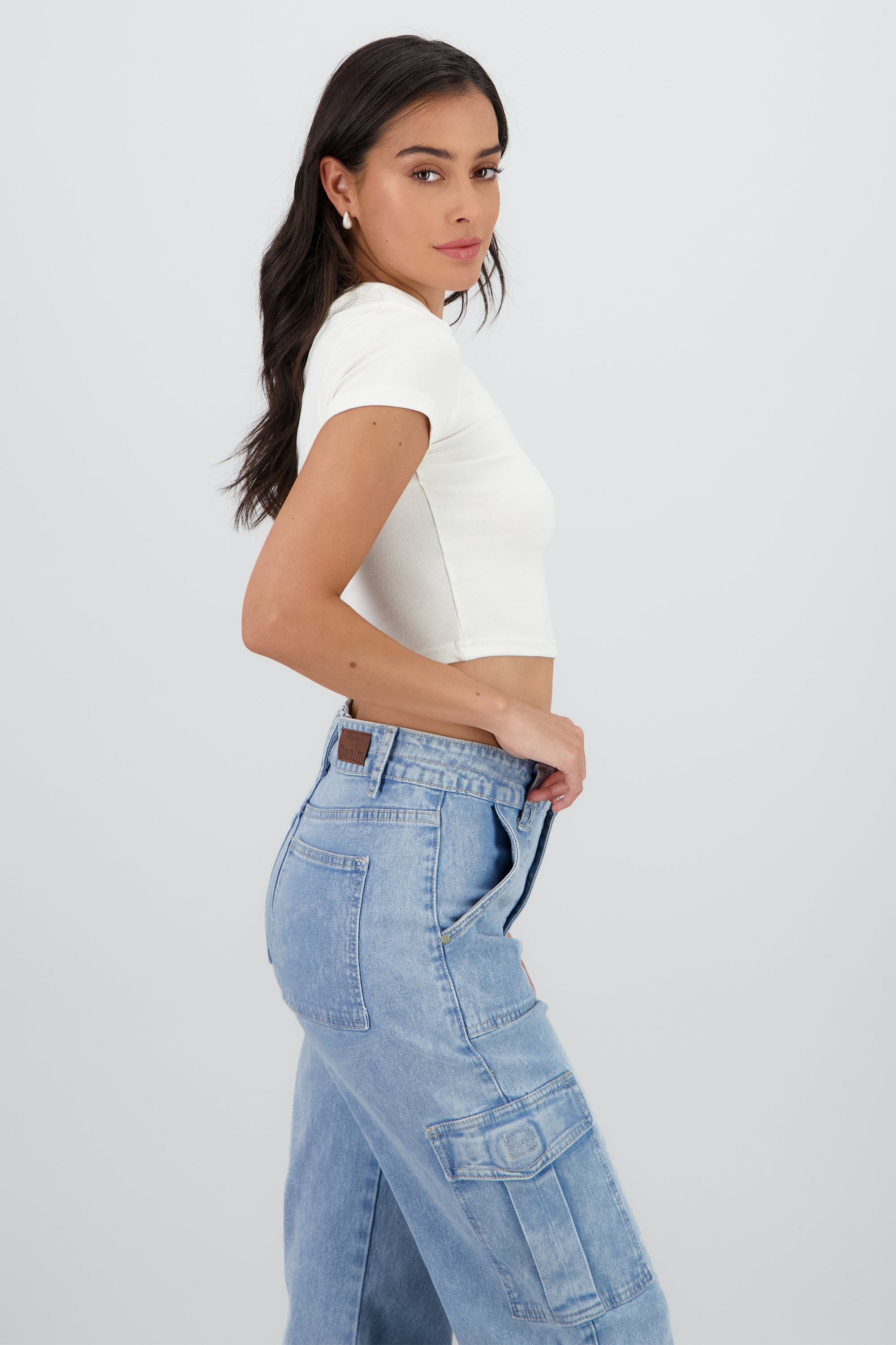 Top estampado rosas BLANCO COMBO