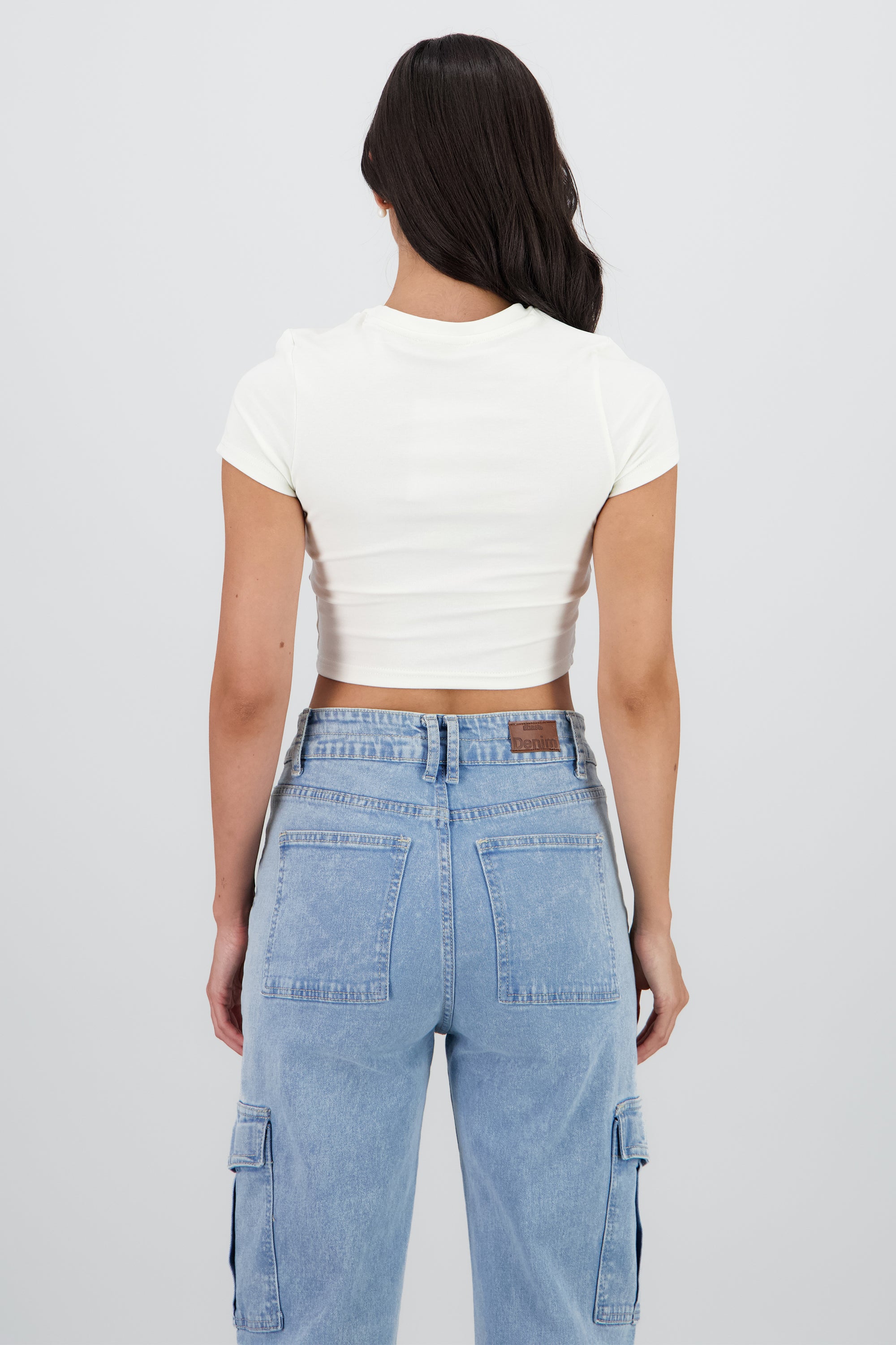 Top estampado rosas BLANCO COMBO