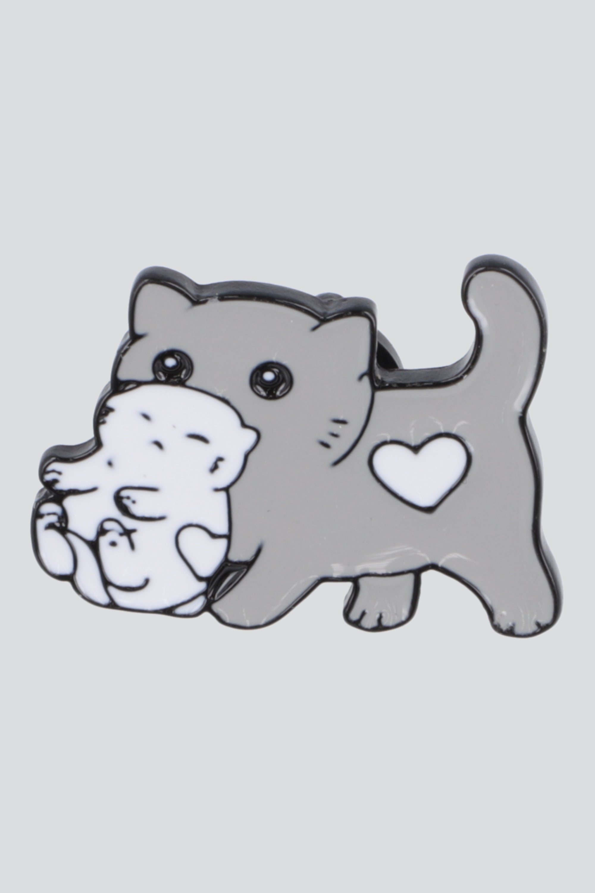 Pin gato con hijito GRIS