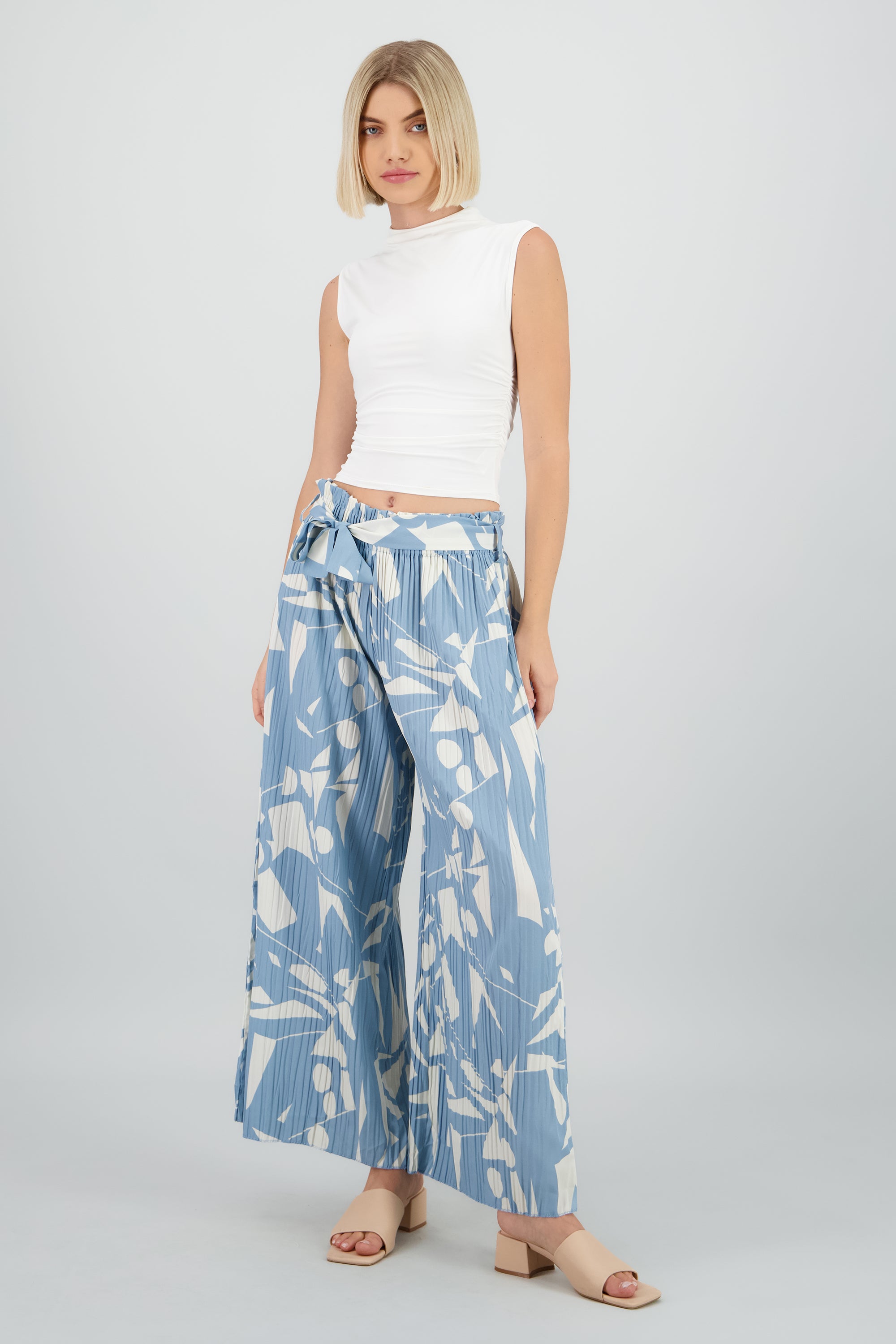 Pantalon amplio estampado AZUL COMBO