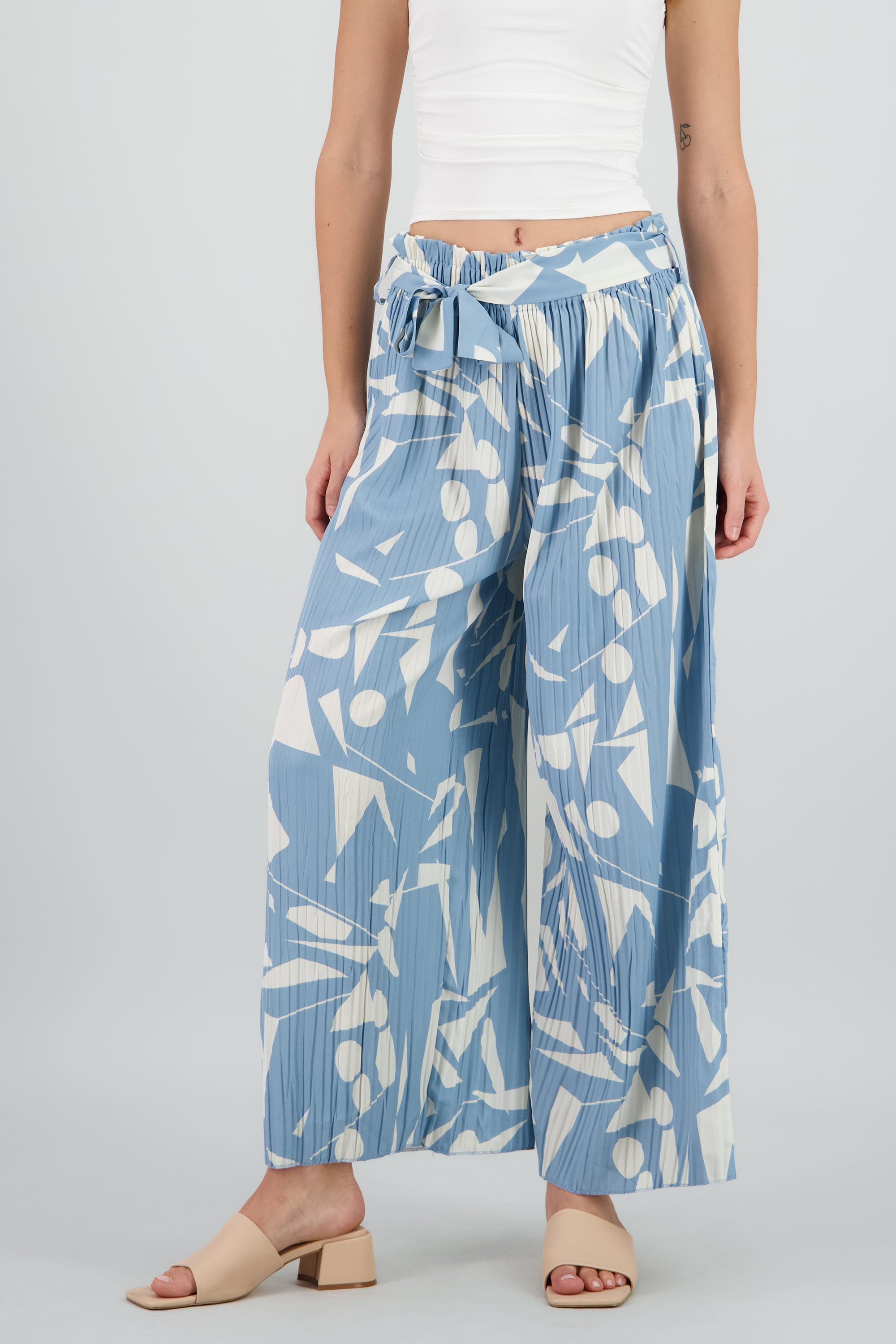 Pantalon amplio estampado AZUL COMBO