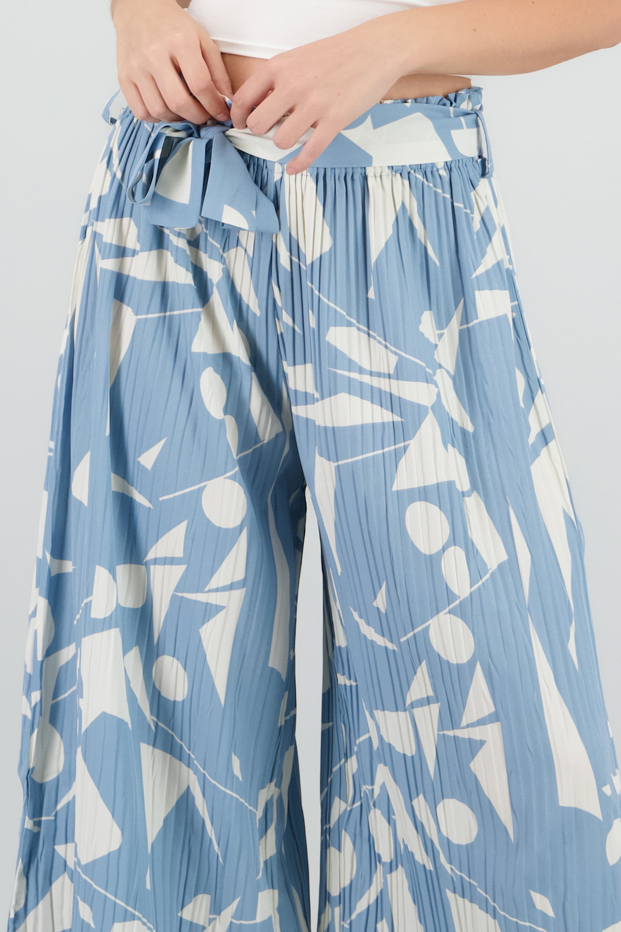 Pantalon amplio estampado AZUL COMBO